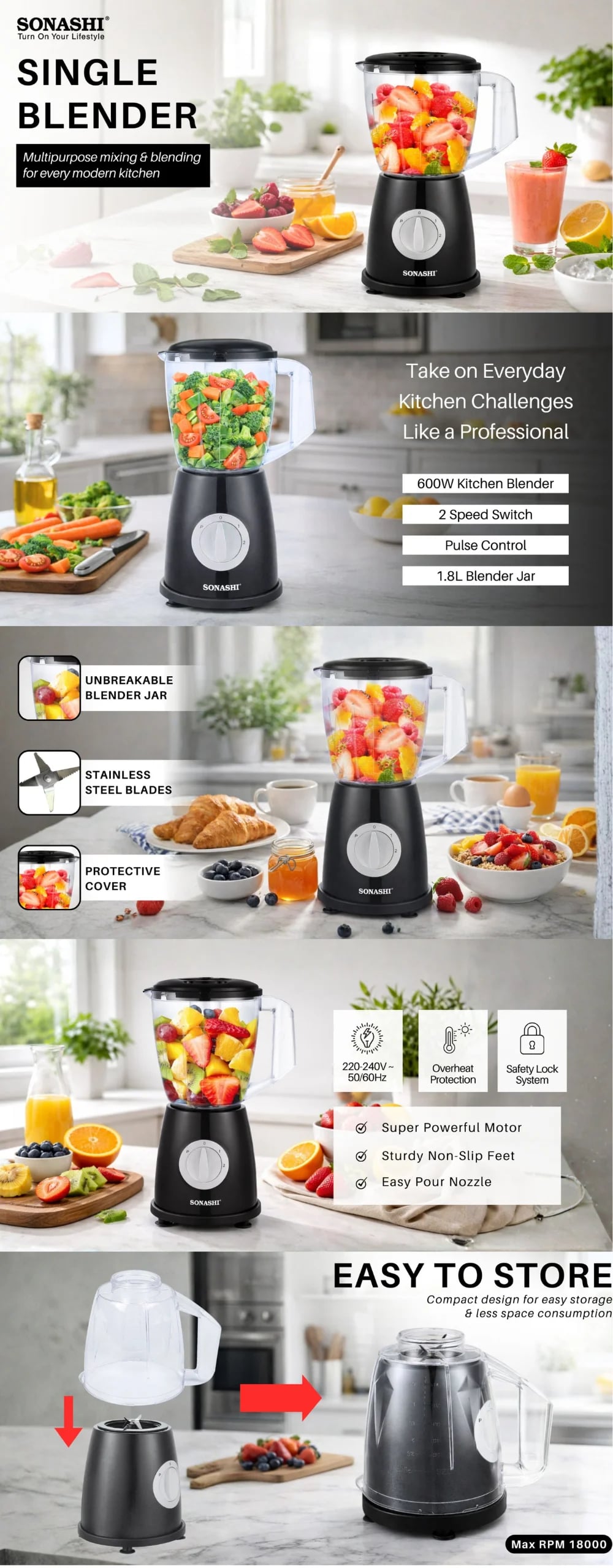 Sonashi Single Blender SB-211 brochure