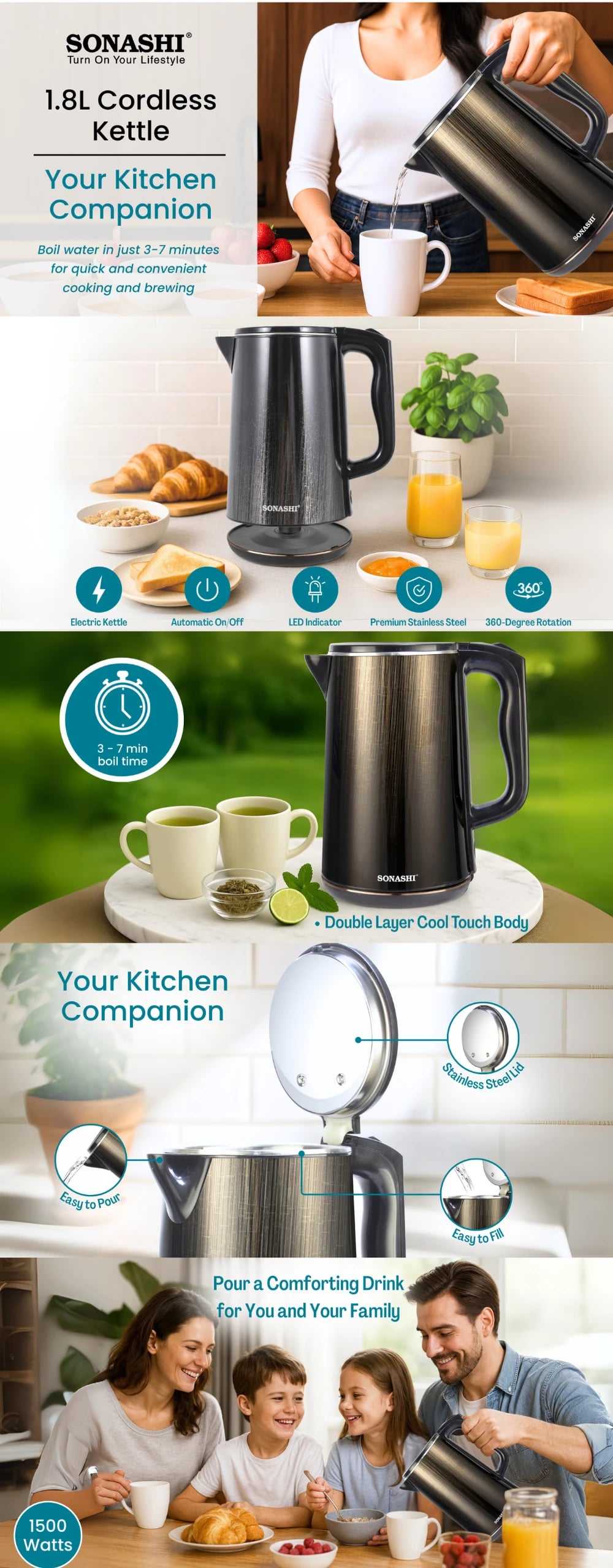 Sonashi Cordless Kettle SKT-1818 brochure