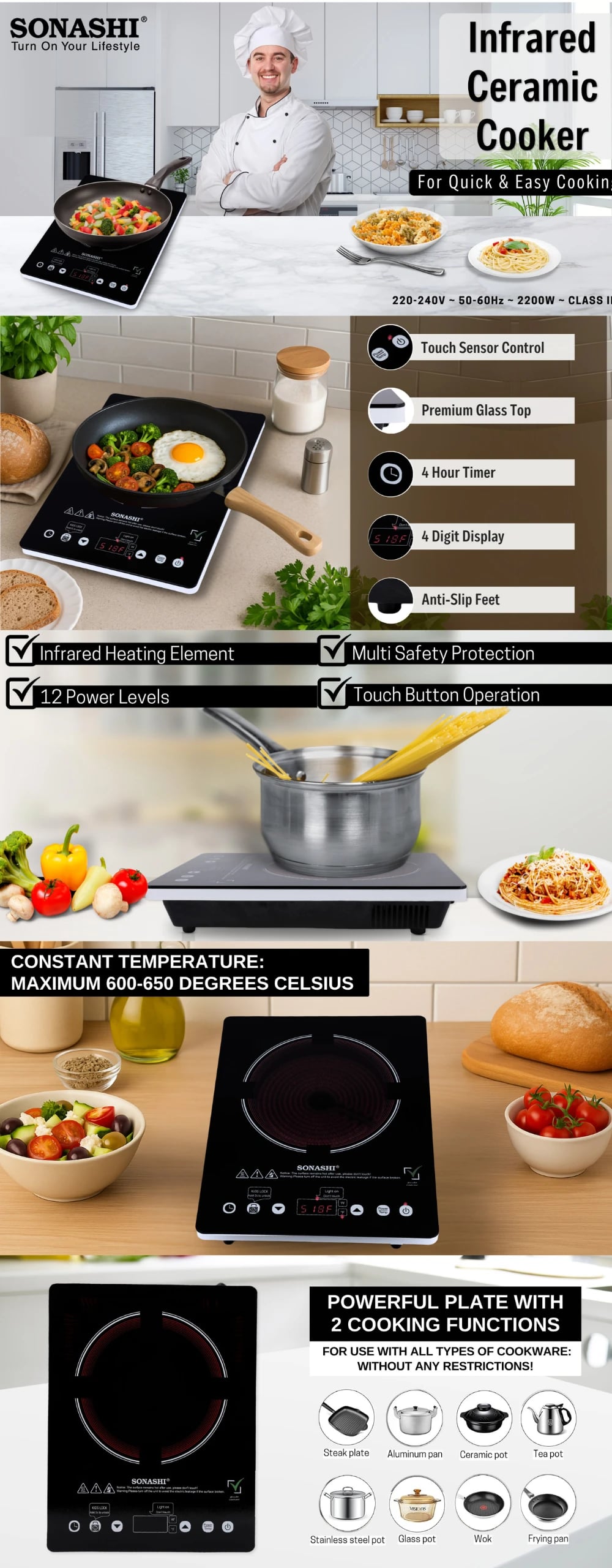 Sonashi Infrared Ceramic Cooker SIS-015N brochure