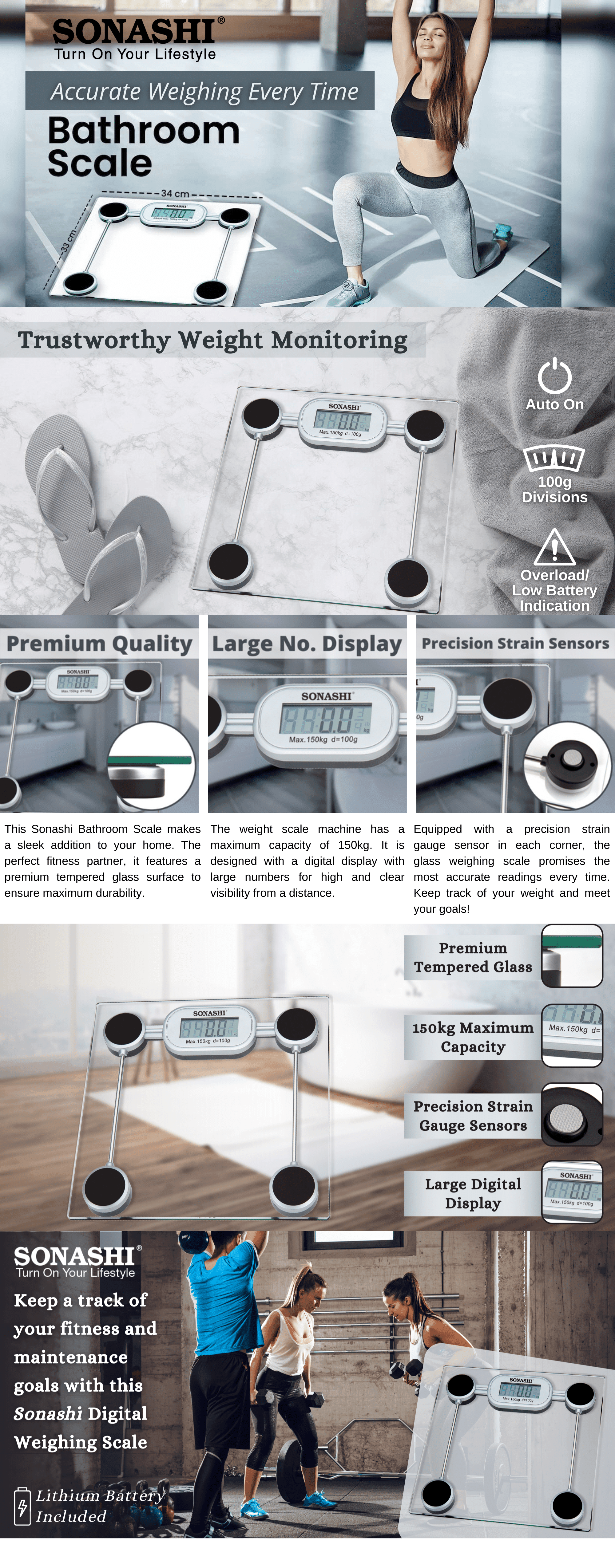 Sonashi Digital Bathroom Scale SSC-2208 brochure