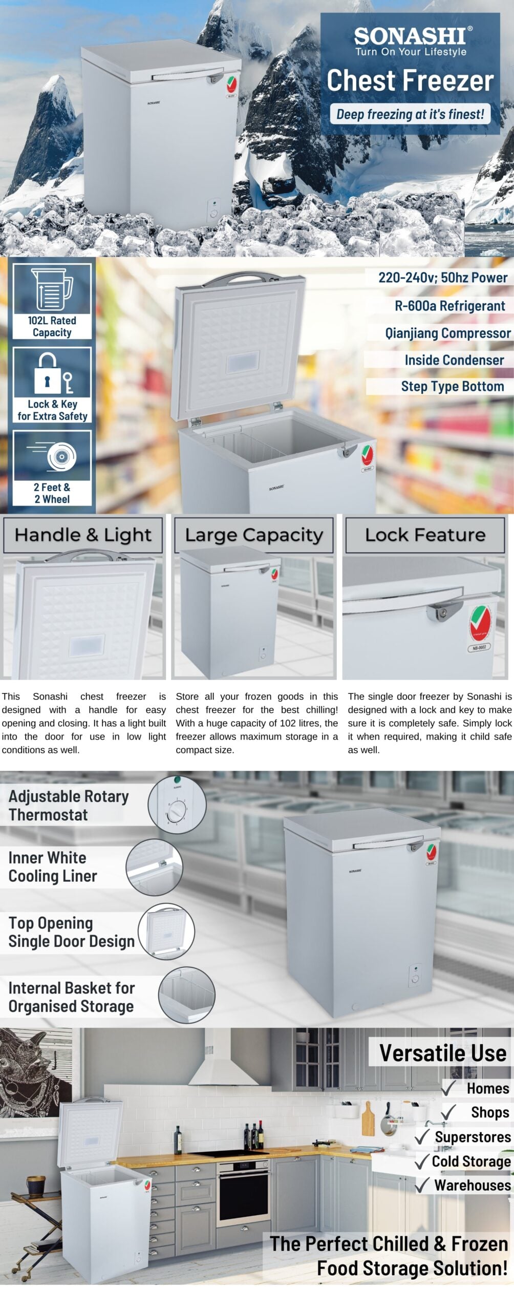 Sonashi Chest Freezer SCF-152 brochure
