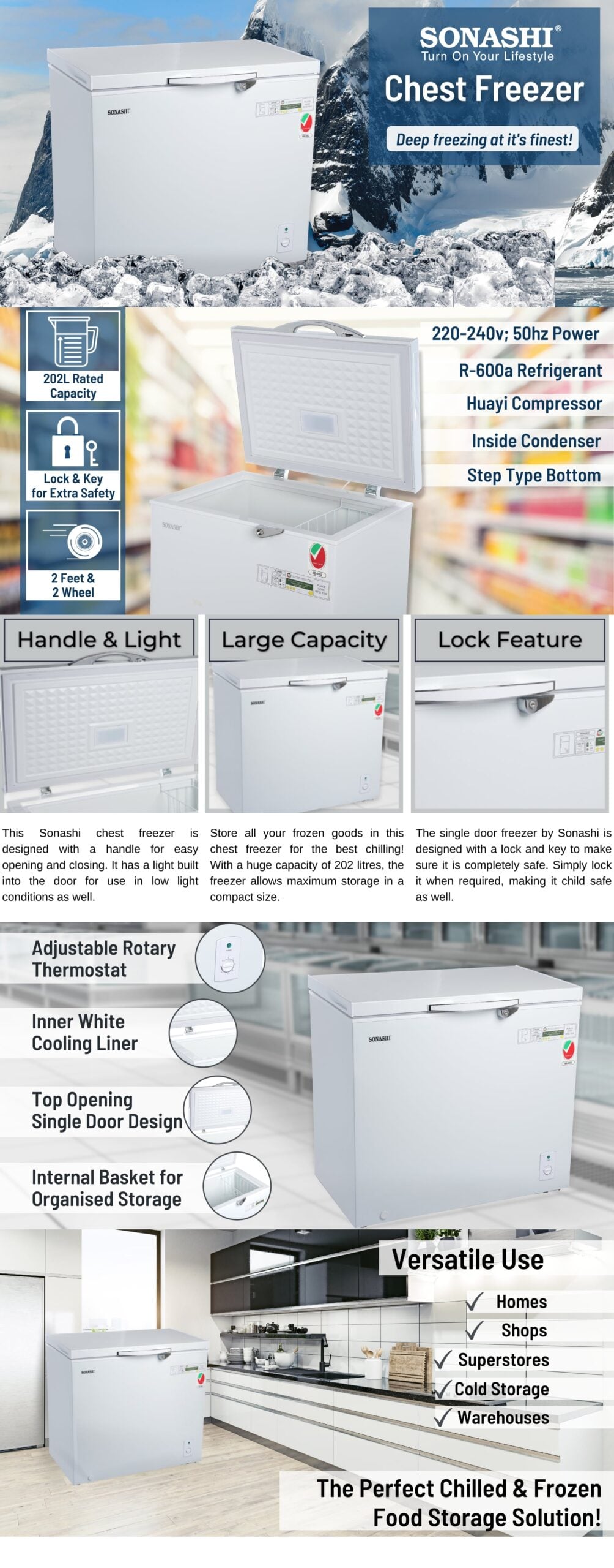 Sonashi Chest Freezer SCF-252 brochure