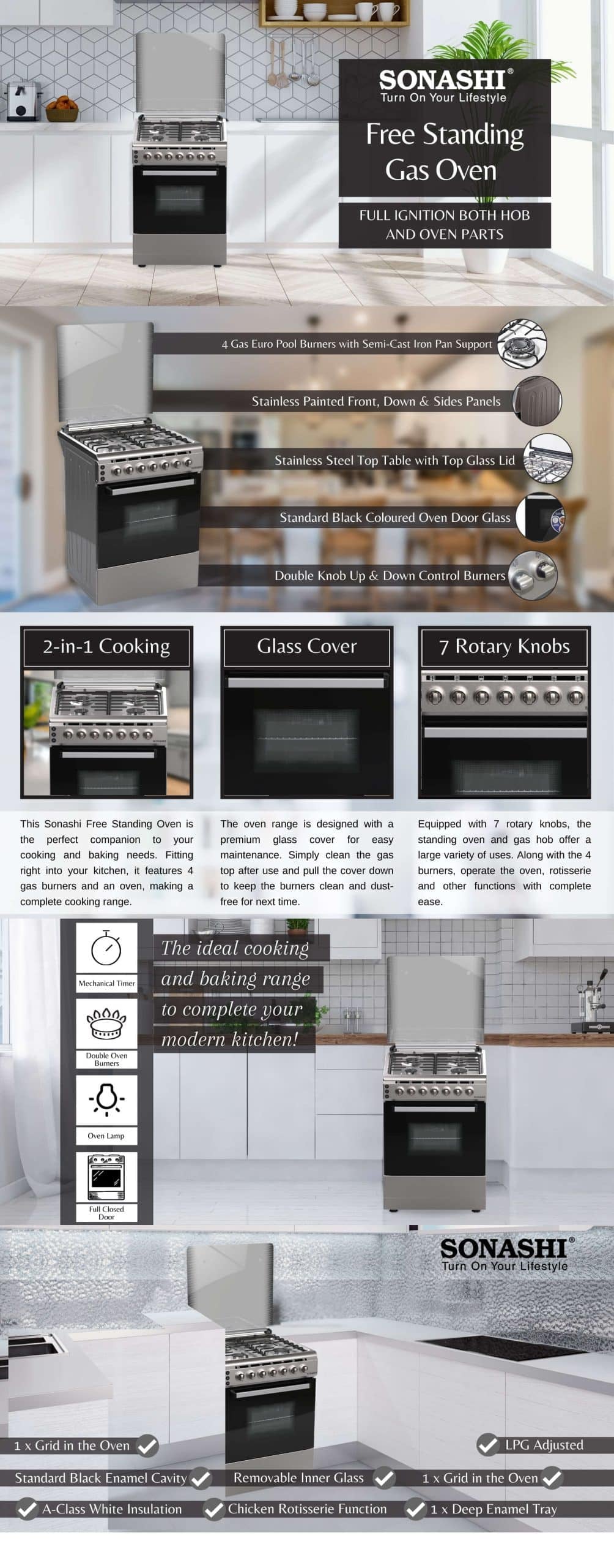 60X60 Free Standing Gas Oven SGO-6060FFD brochure