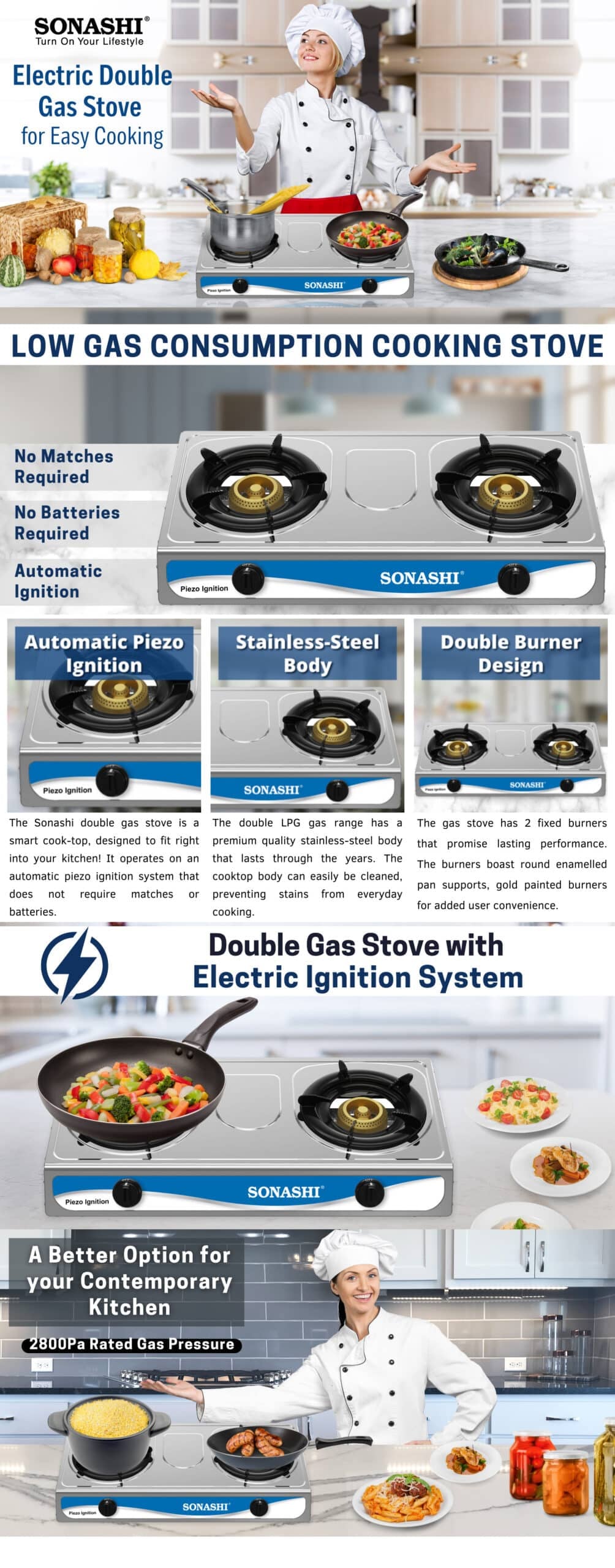 Sonashi Double Gas Stove SGB-208S brochure