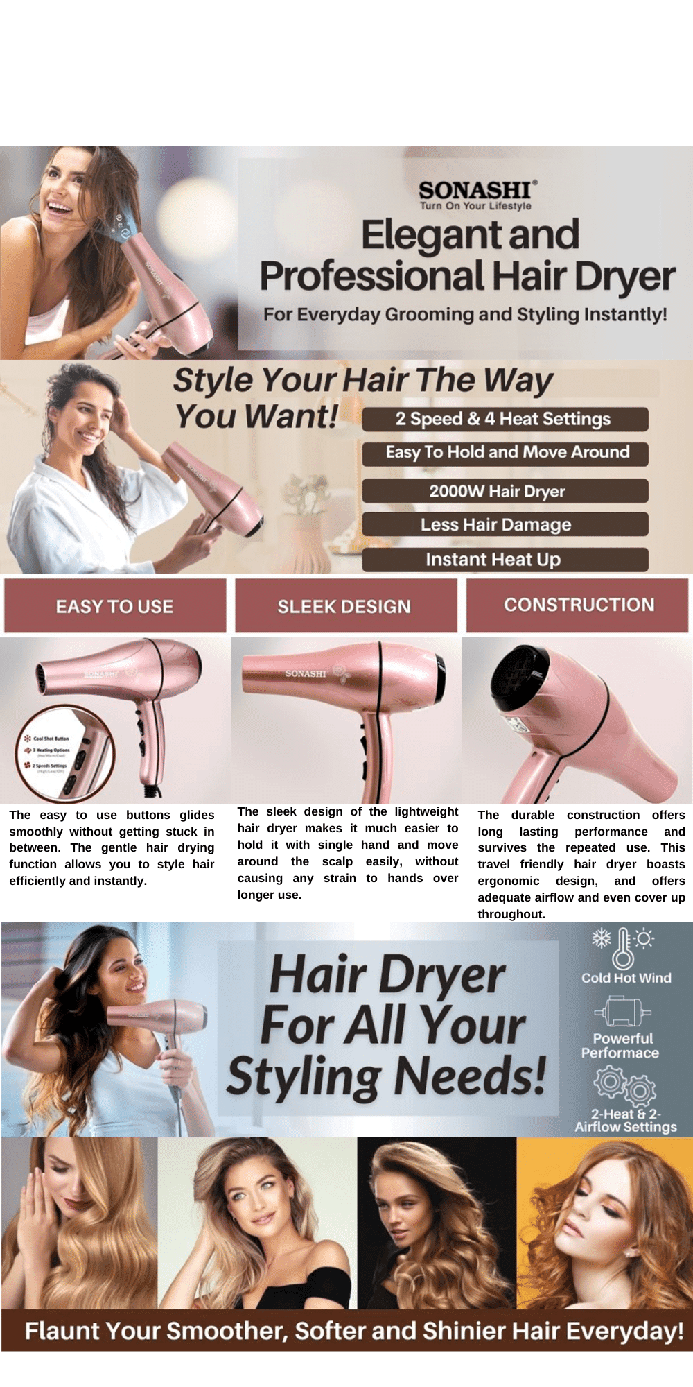 Sonashi Hair Dryer SHD-3046 brochure