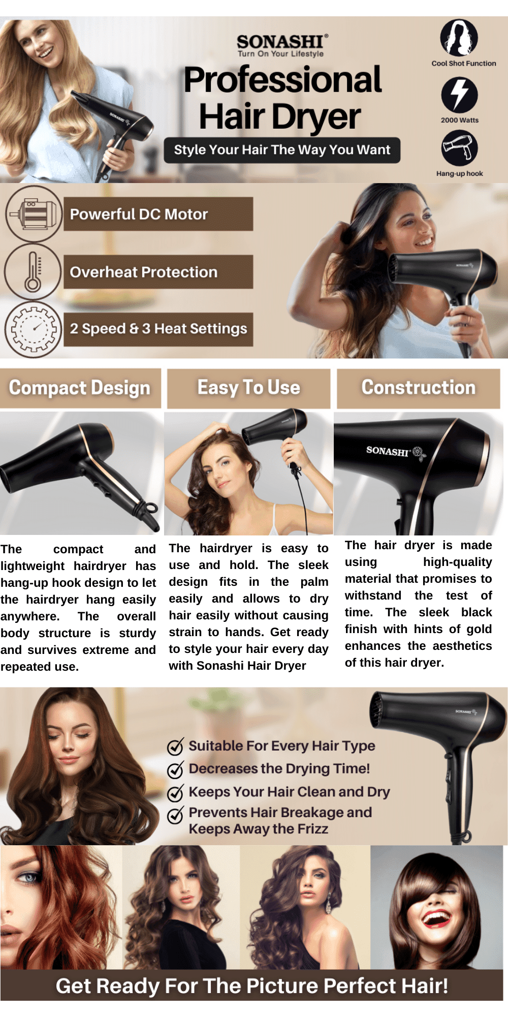 Sonashi Hair Dryer SHD-5004 brochure
