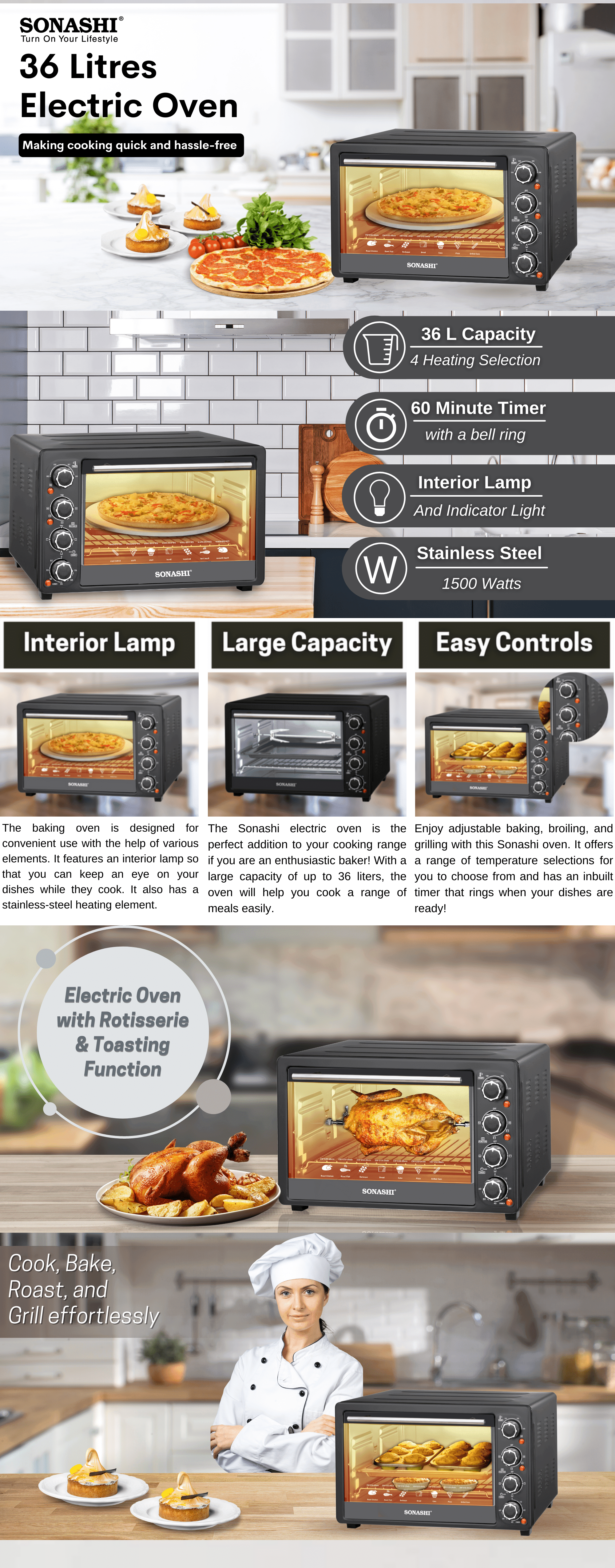 Sonashi 36 Litres Electric Oven STO-731 brochure