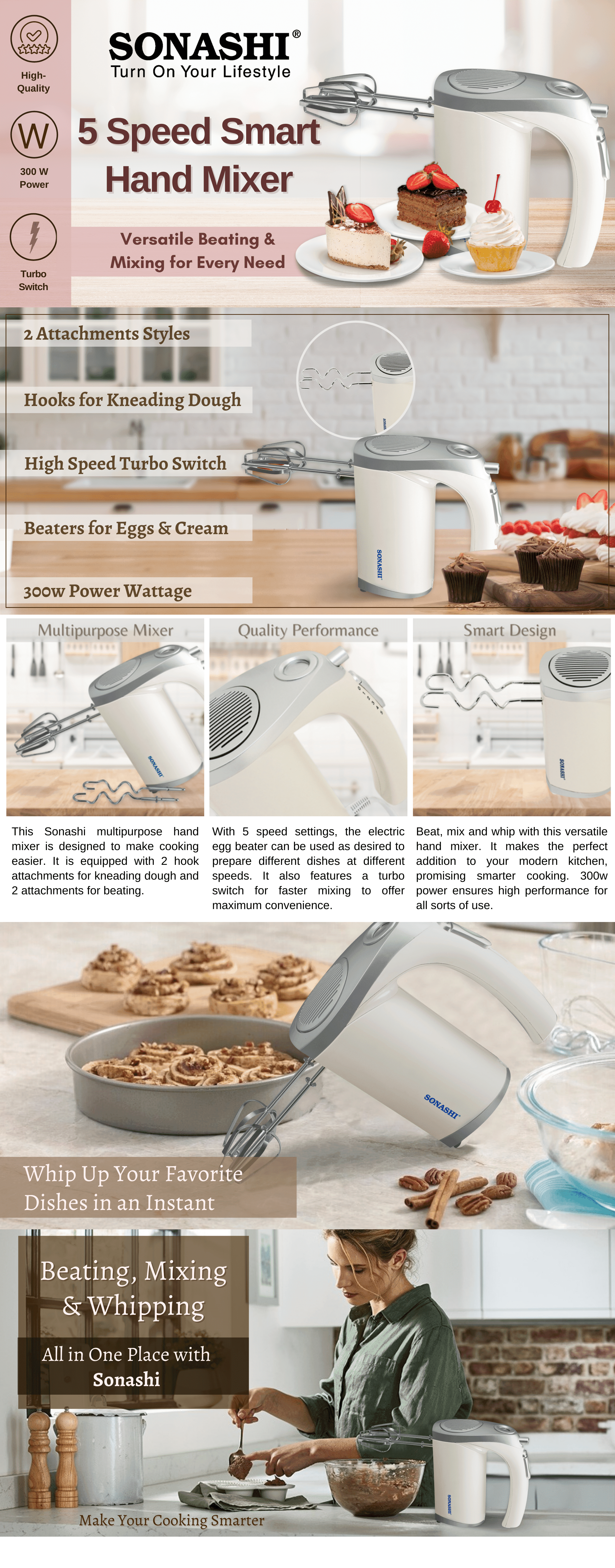 Sonashi 5 Speed Hand Mixer SMX-111 brochure