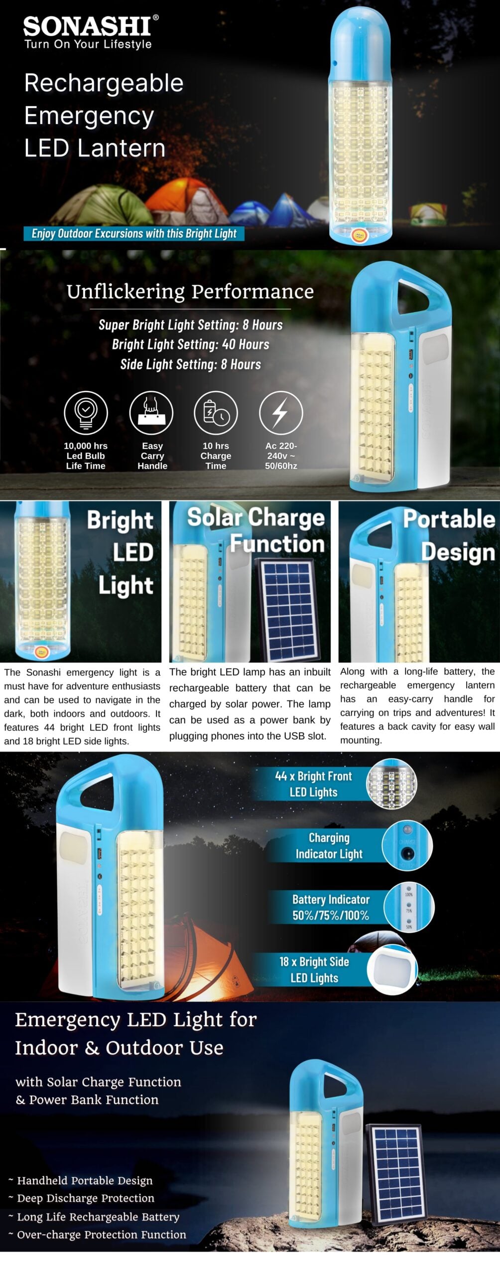Sonashi Rechargeable Emergency Lantern SEL-697SP brochure