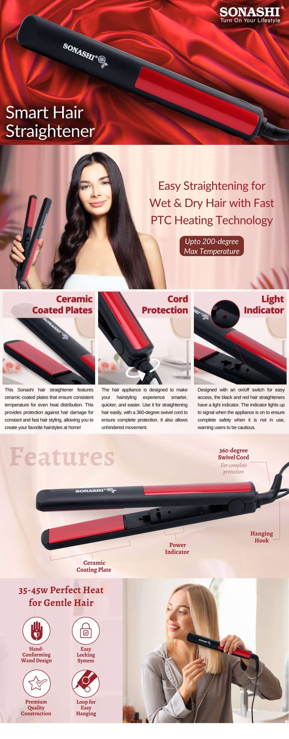 Sonashi Hair Straightener SHS-2068N brochure