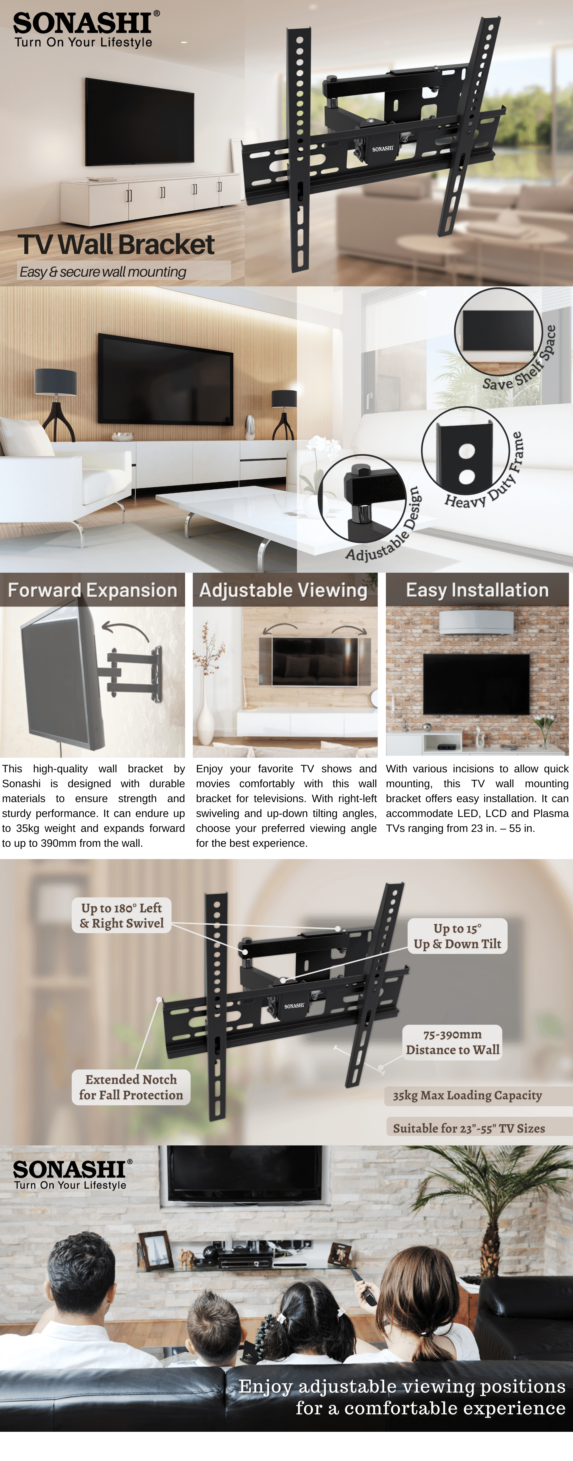 Sonashi TV Wall Bracket SWB-001 brochure