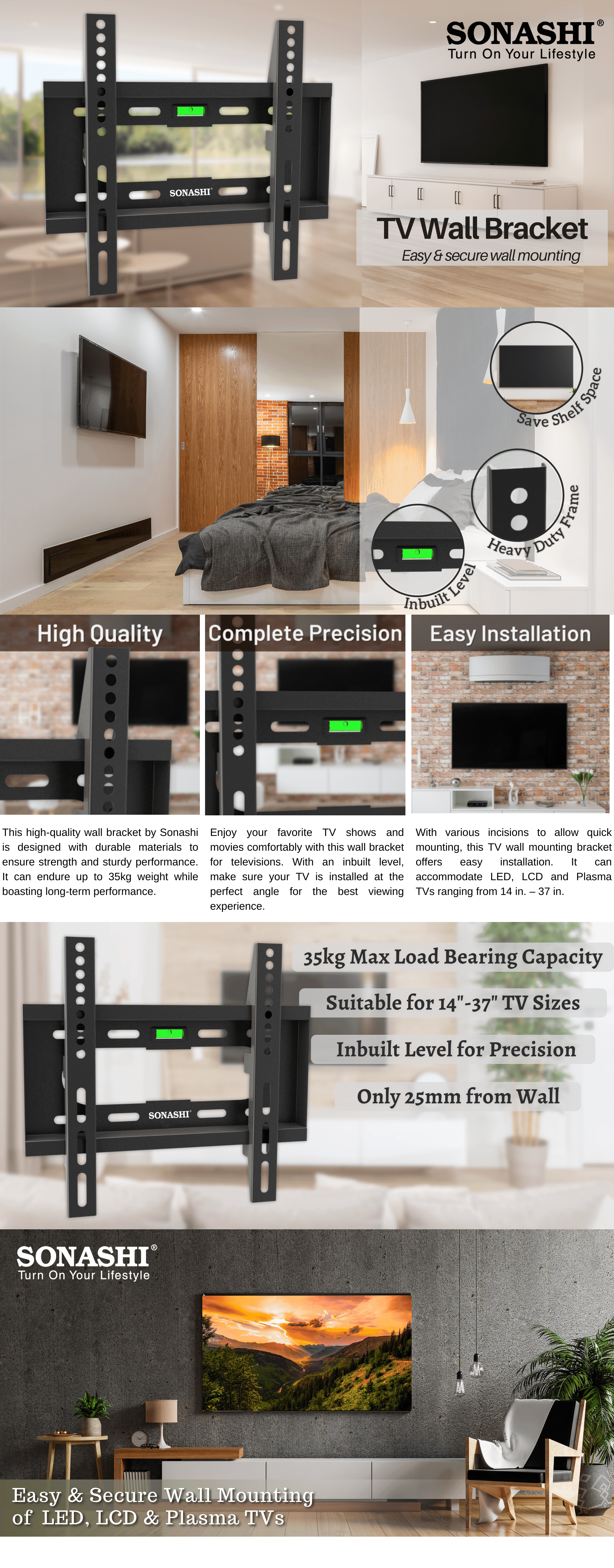 Sonashi TV Wall Bracket SWB-002 brochure
