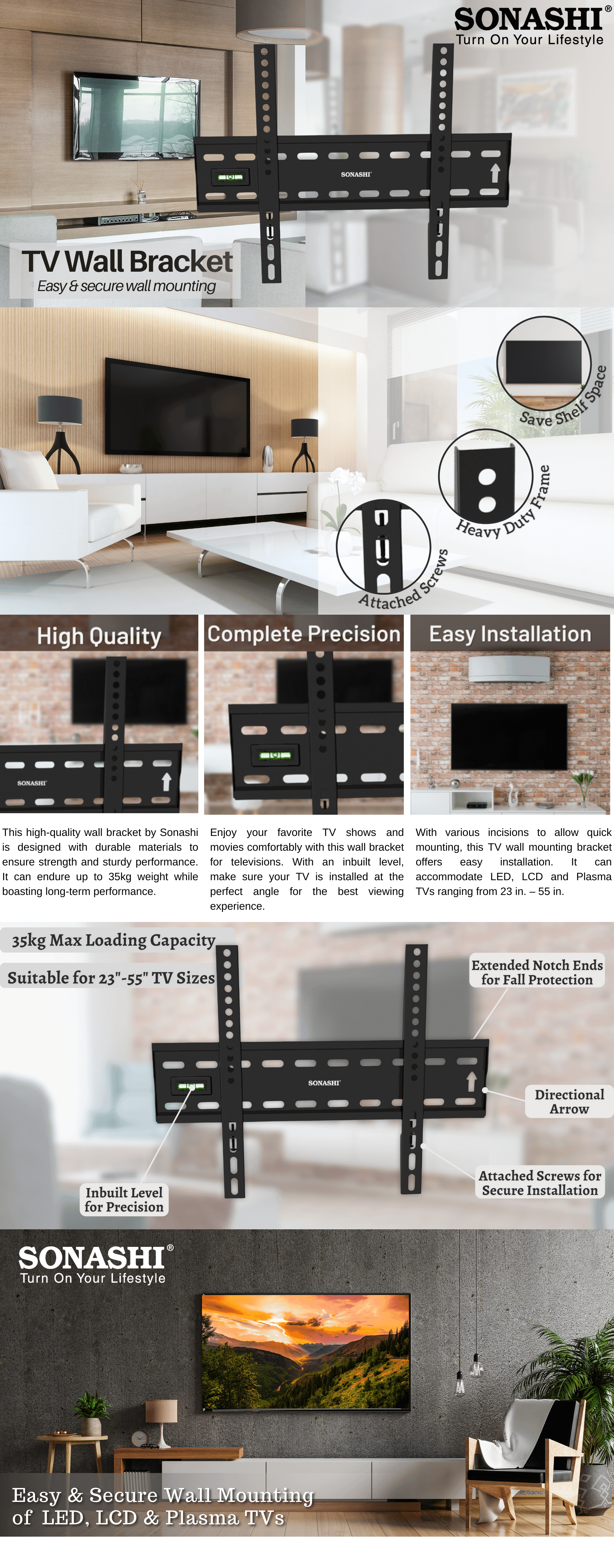 Sonashi TV Wall Bracket SWB-003 brochure