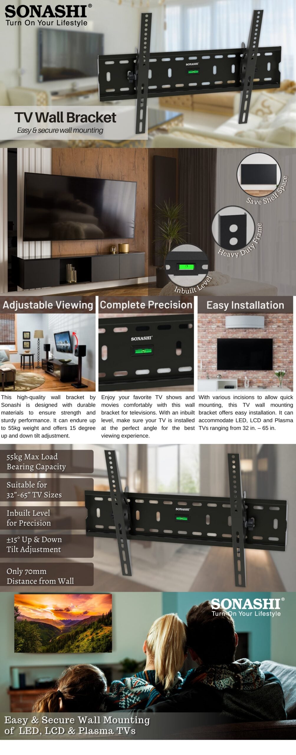 Sonashi TV Wall Bracket SWB-007 brochure