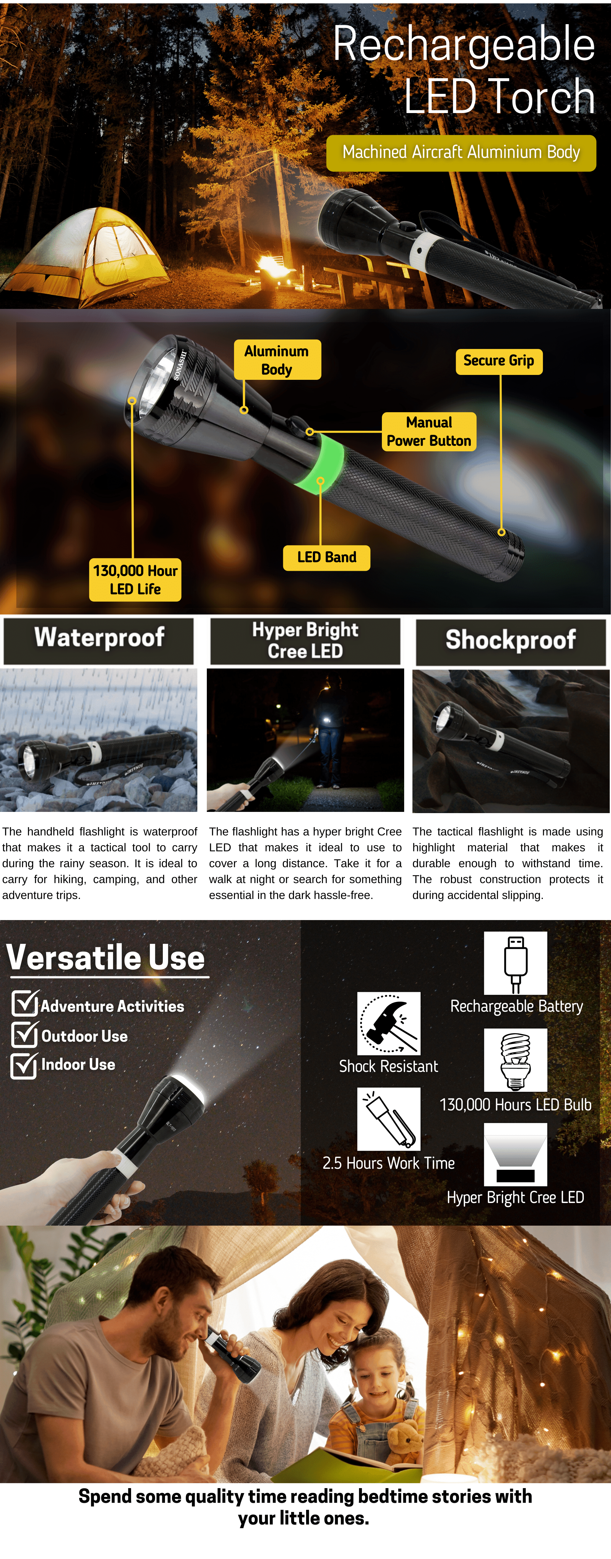 Sonashi Rechargeable LED Torch SLT-181 brochure