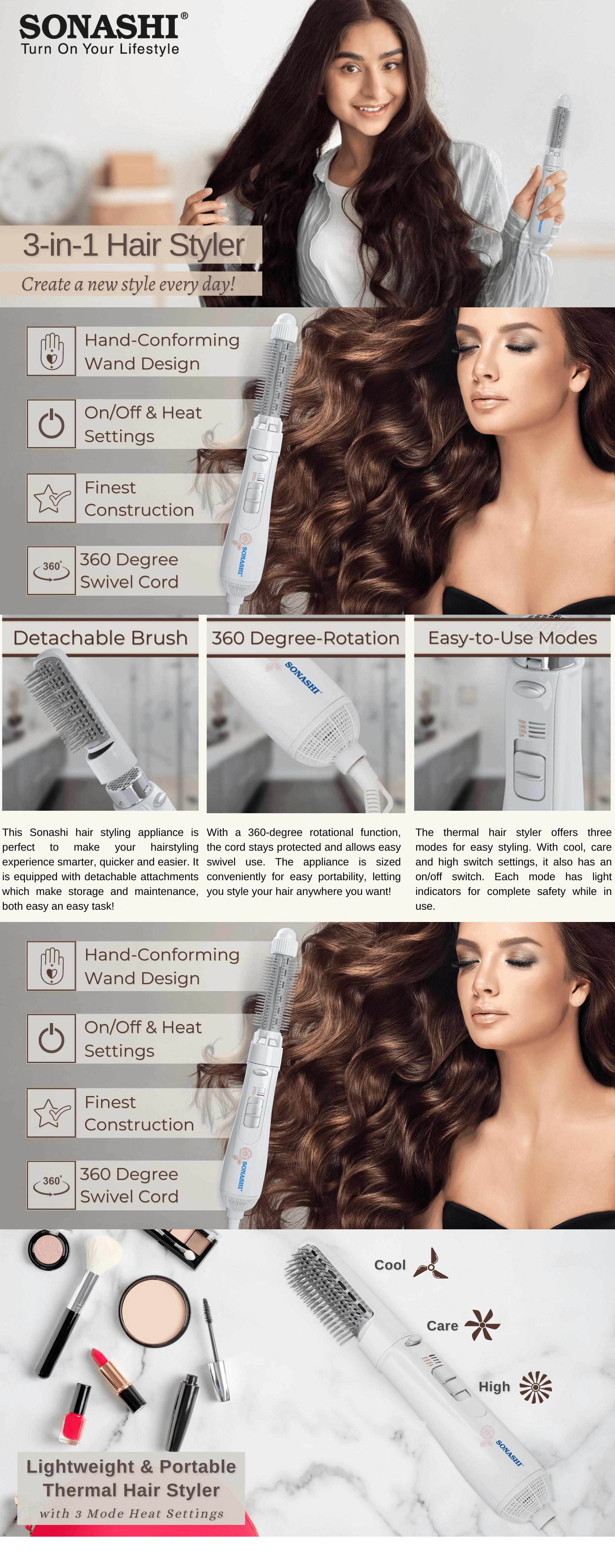 Sonashi 4 in 1 Hair Styler SHS-2086 brochure