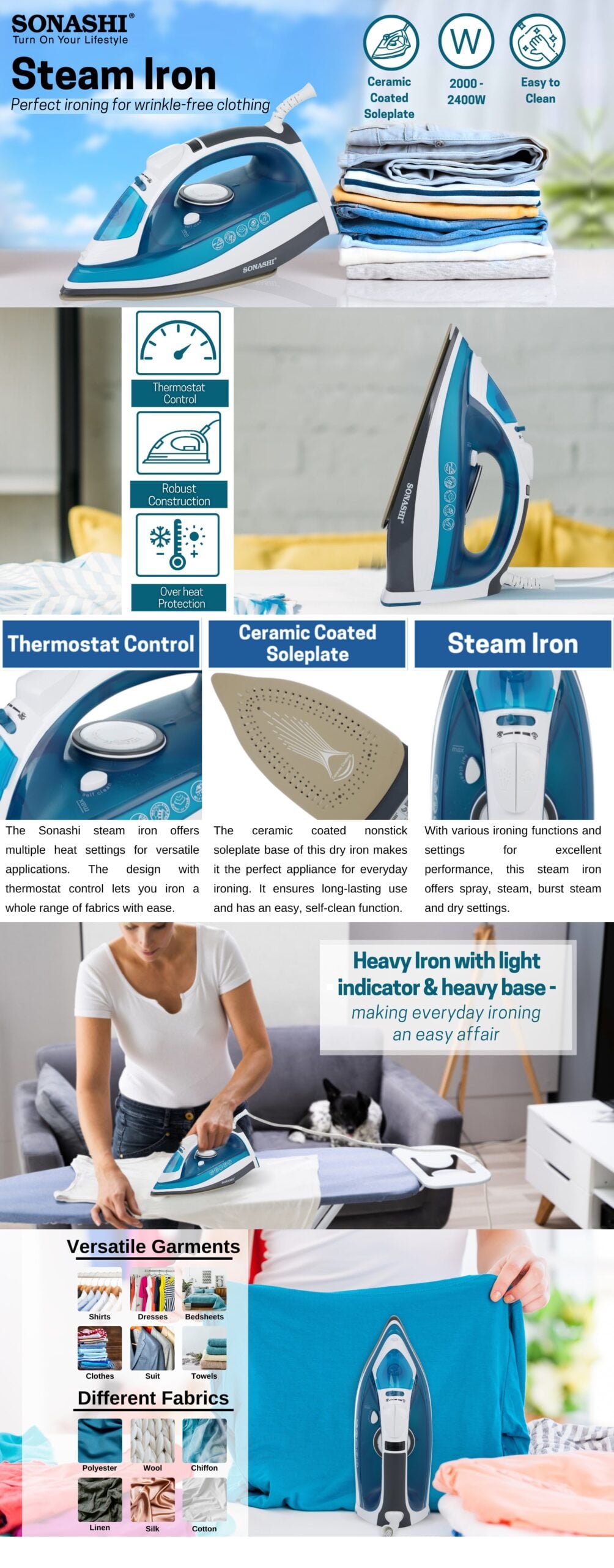 Sonashi Steam Iron SI-5075C brochure