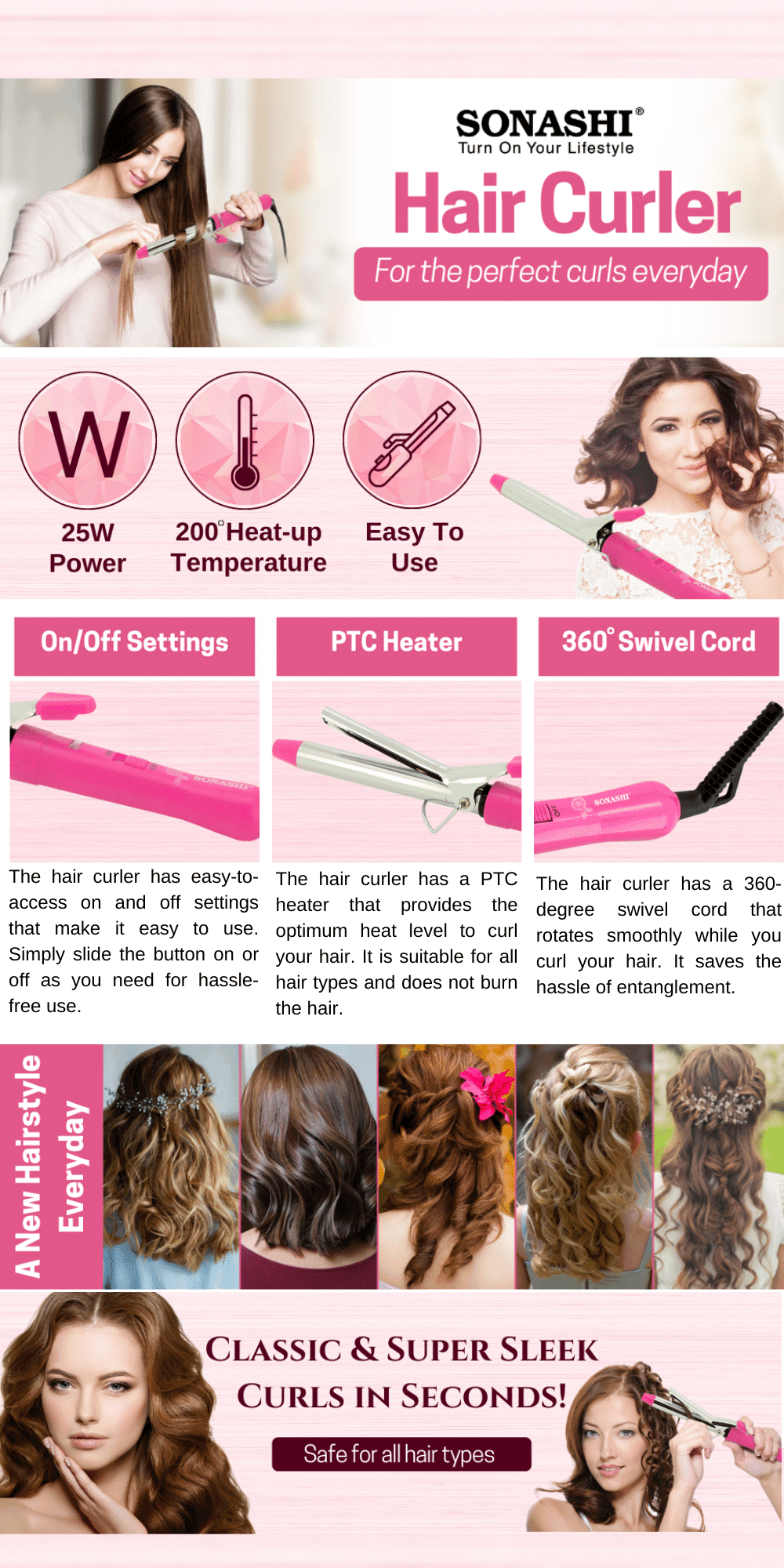 Sonashi Hair Curler SHC-3002 brochure
