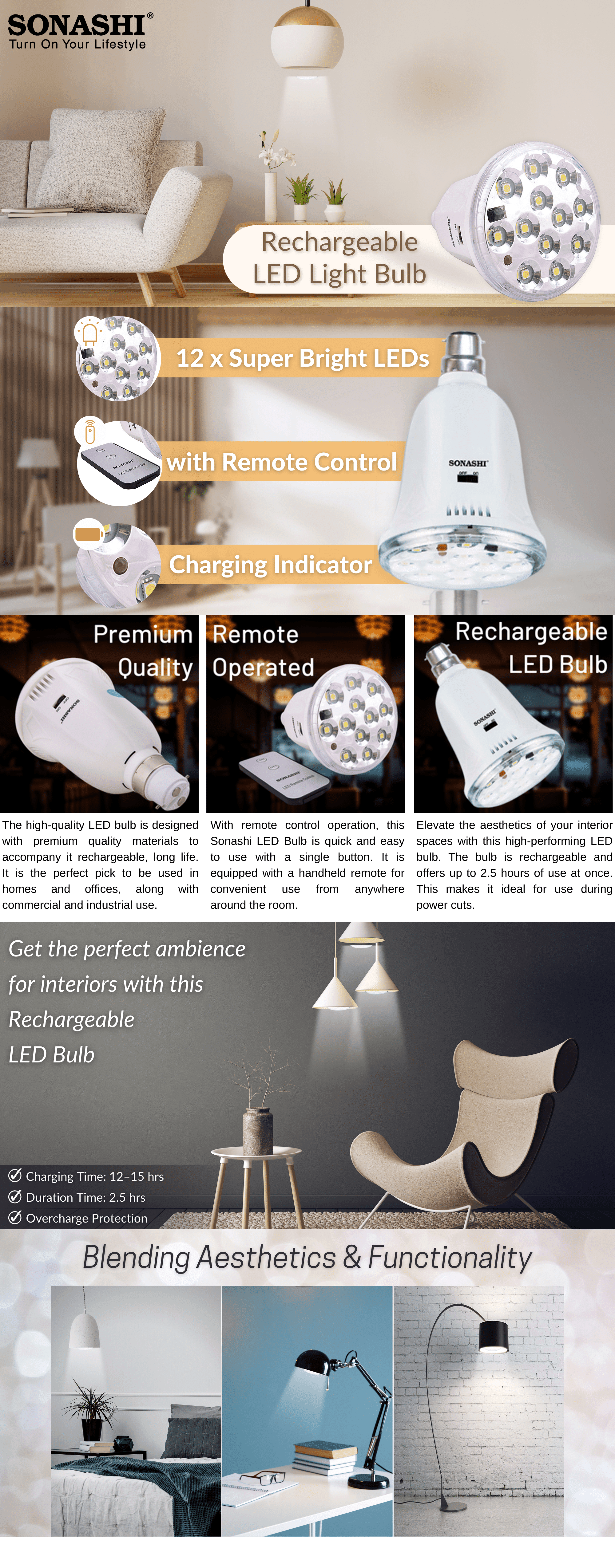 Sonashi Rechargeable LED Bulb SRB-121R brochure
