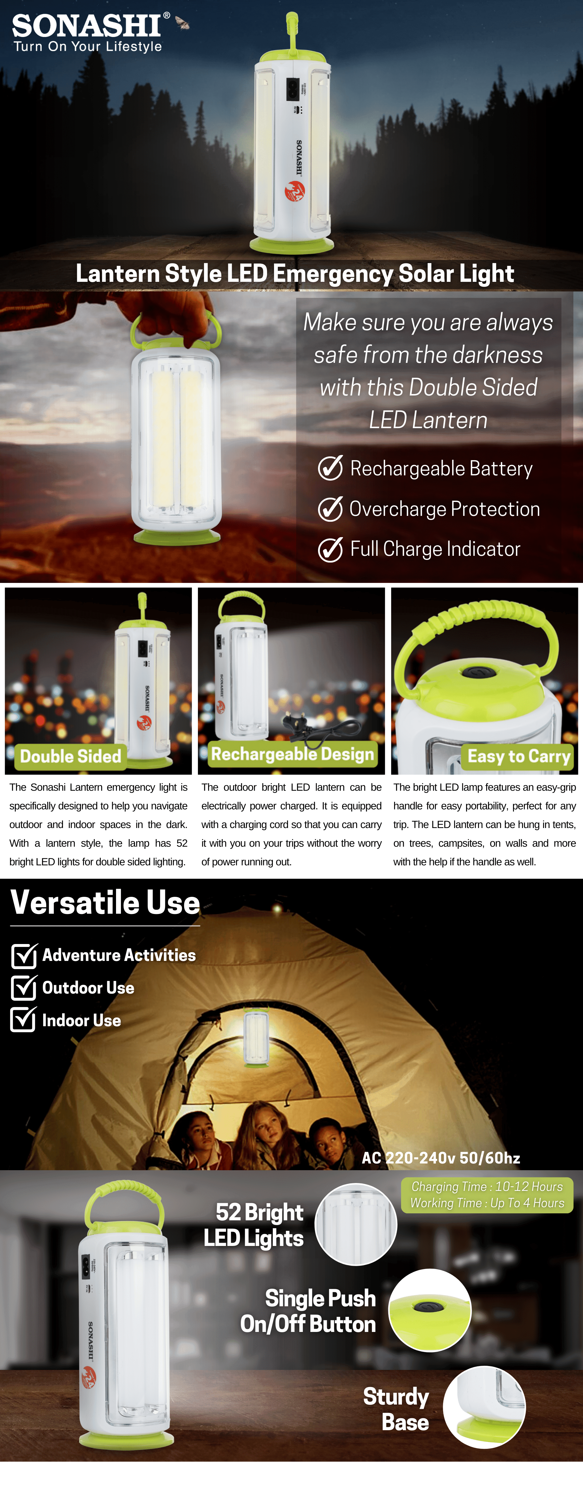 Sonashi LED Emergency Lantern SEL-705N brochure