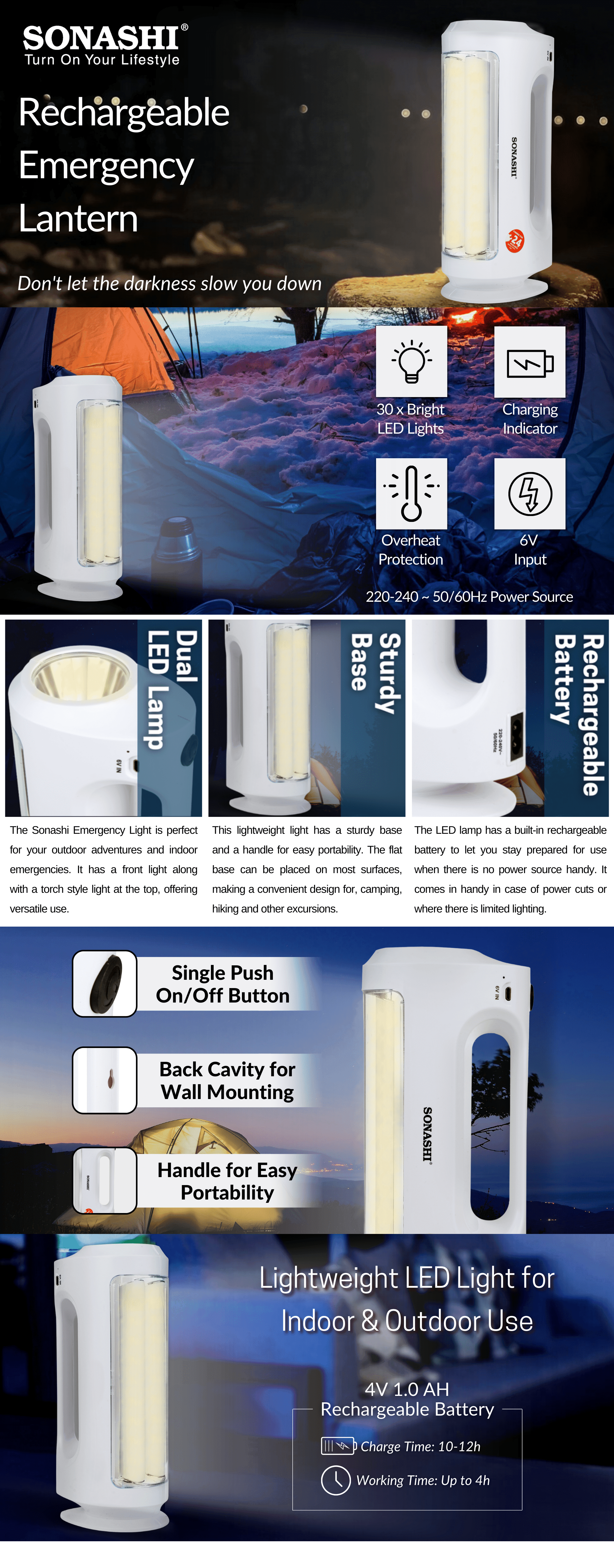 Sonashi Rechargeable Emergency Lantern SEL-706N brochure