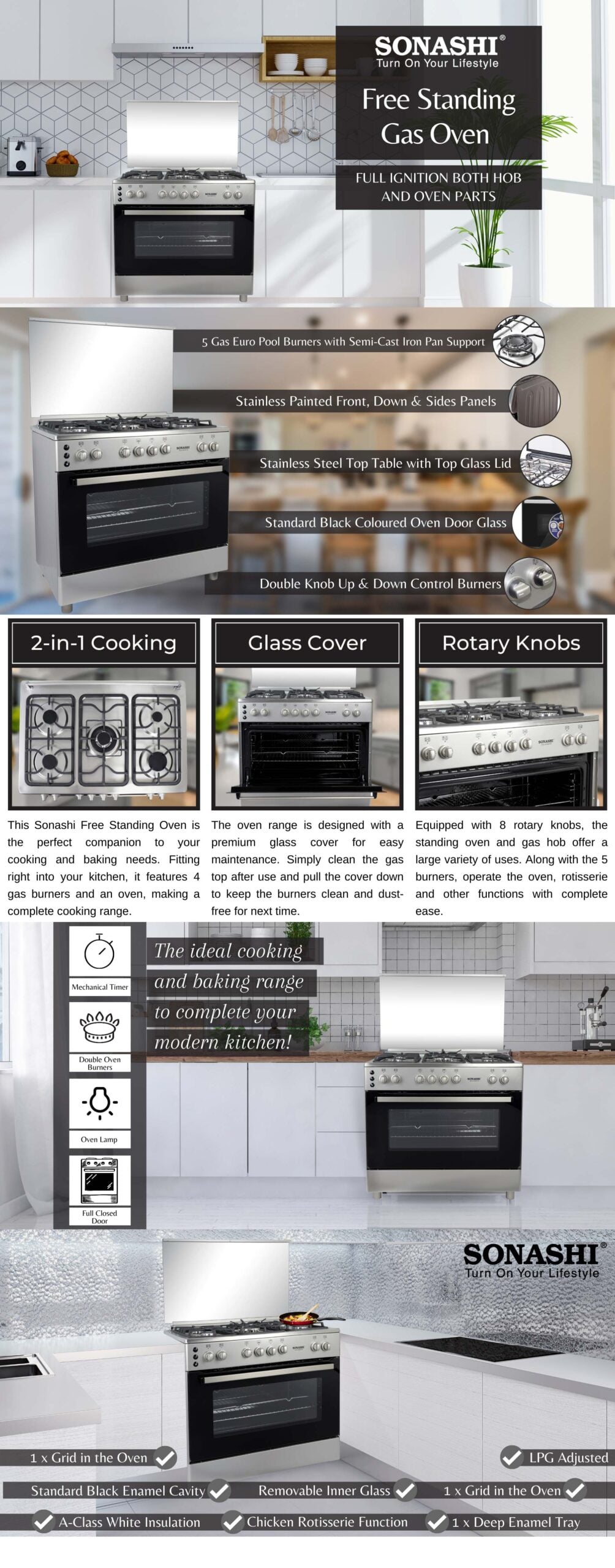 90X60 Free Standing Gas Oven SGO-9060FFD brochure