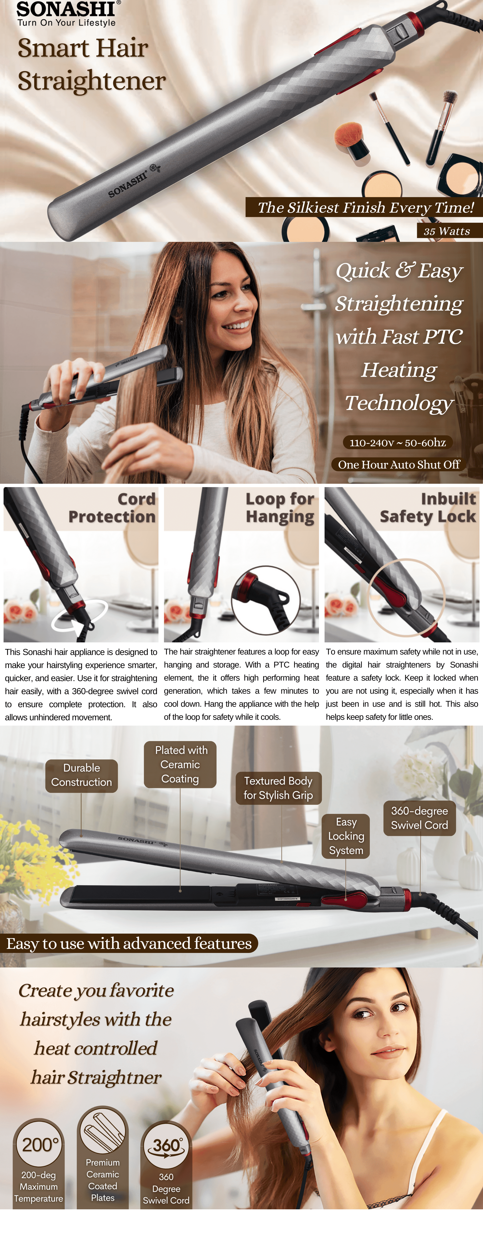 Sonashi Hair Straightener SHS-2024N brochure