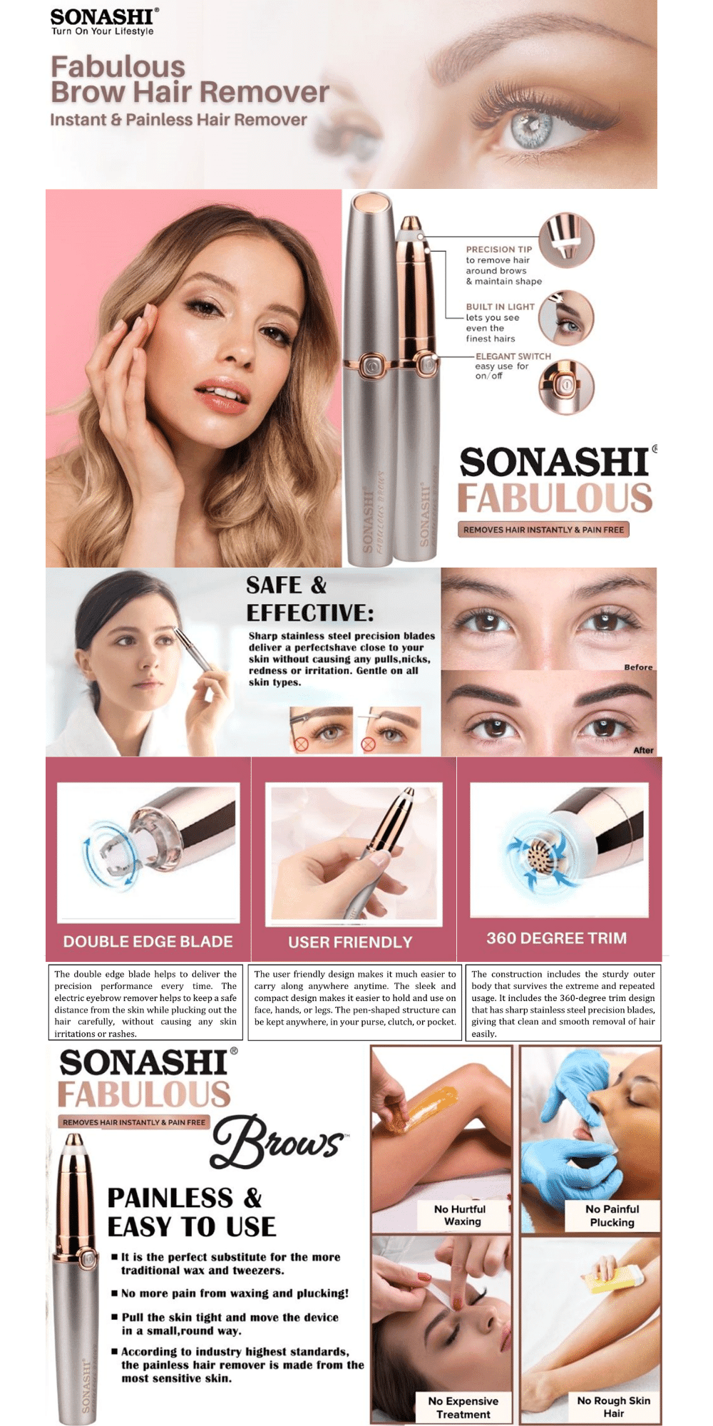 Sonashi Fabulous Facial Eye Brown Remover SLD-823 brochure