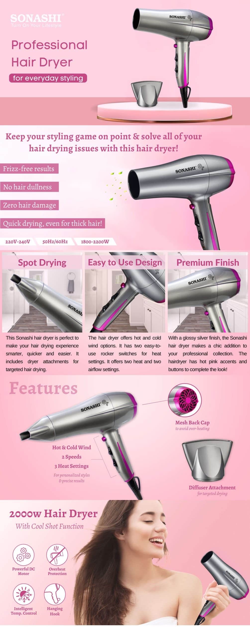 Sonashi Hair Dryer SHD-5010 brochure