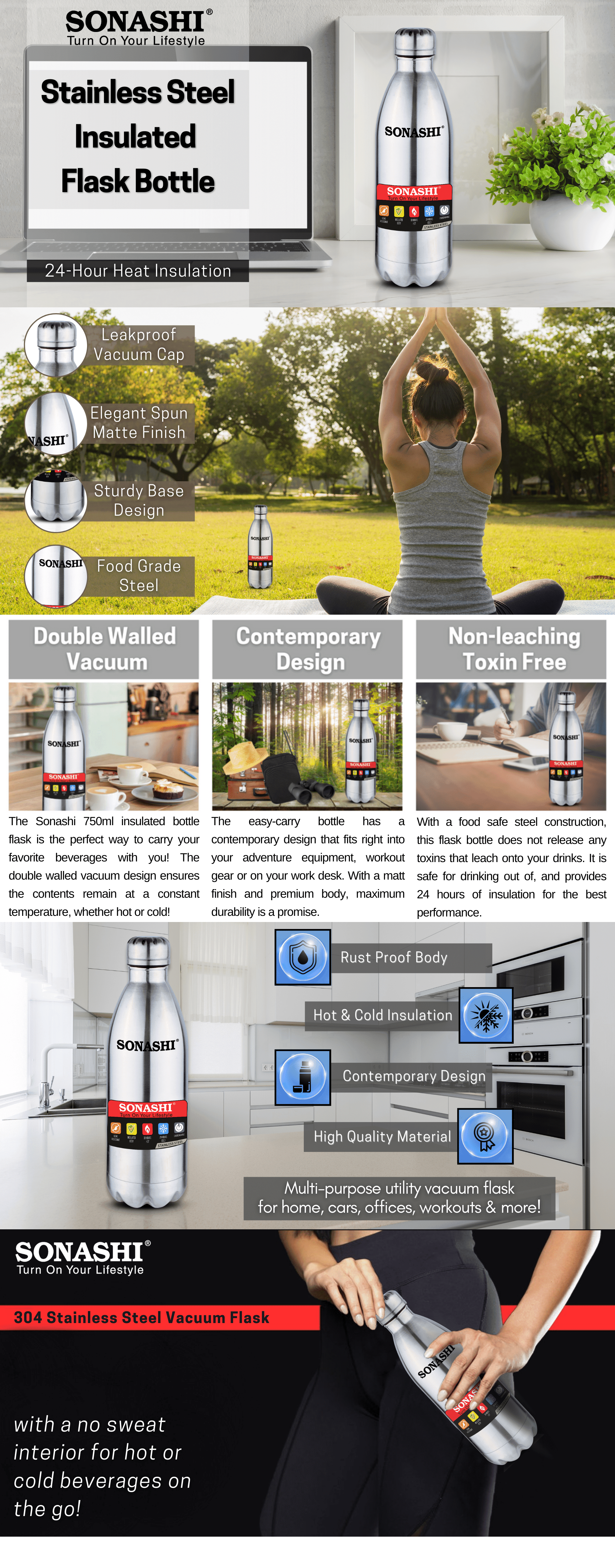 Sonashi 750ml Vacuum Bottle SVB-752 brochure
