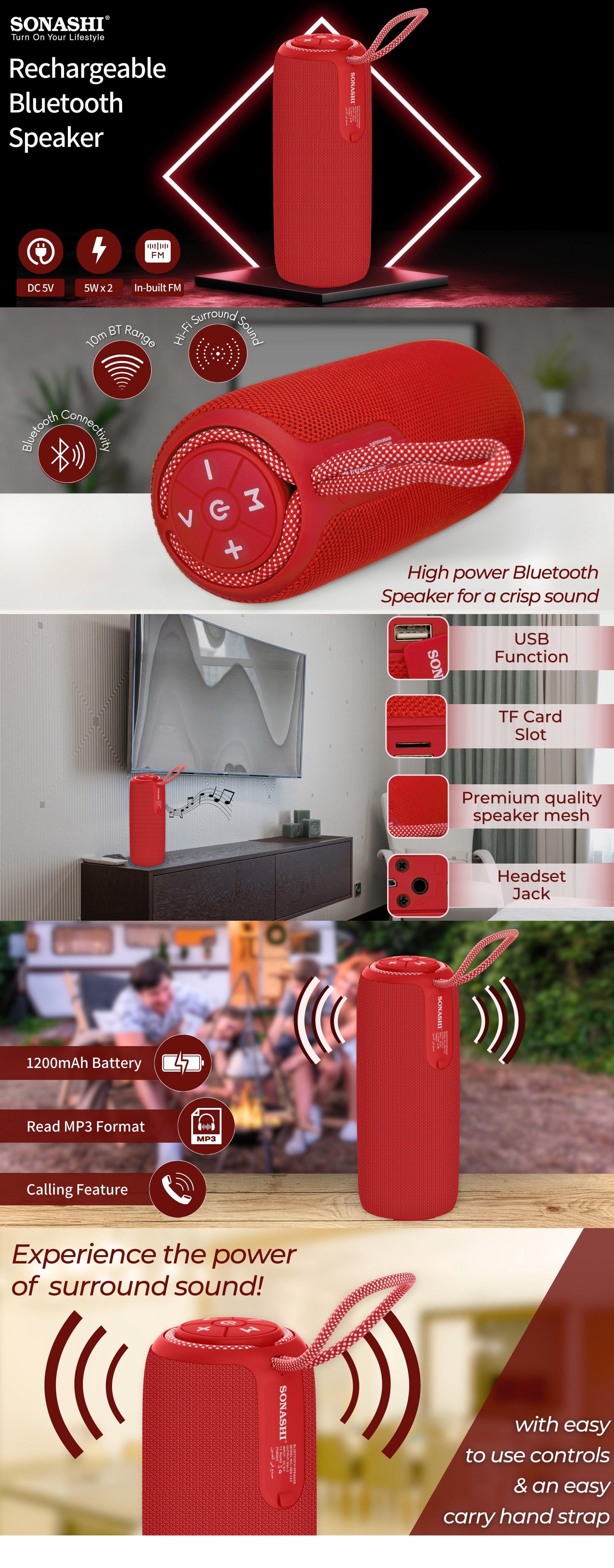 Sonashi Rechargeable Bluetooth Speaker SBS-723 brochure