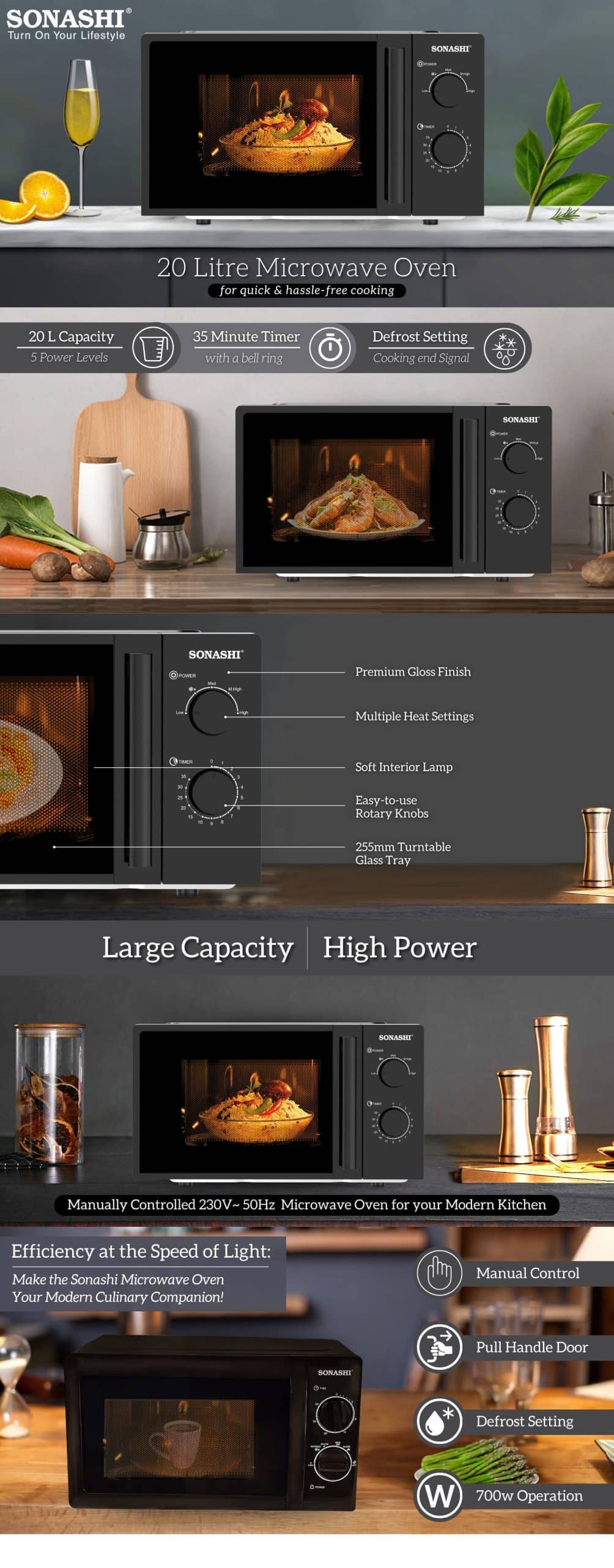 Sonashi Microwave Oven SMO-920 Black brochure