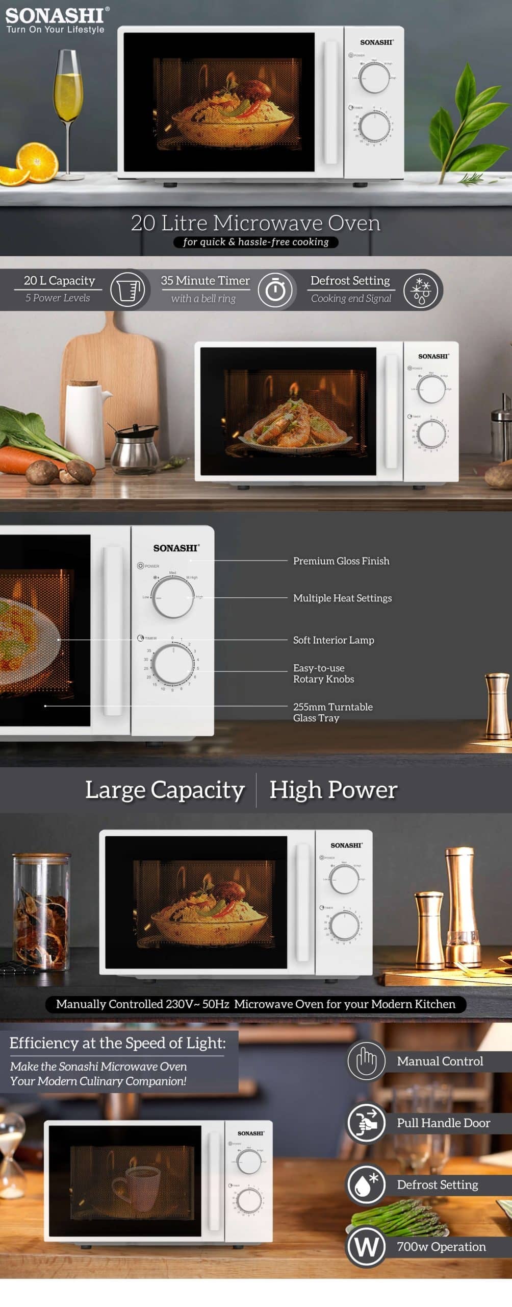 Sonashi Microwave Oven - SMO-920 White brochure