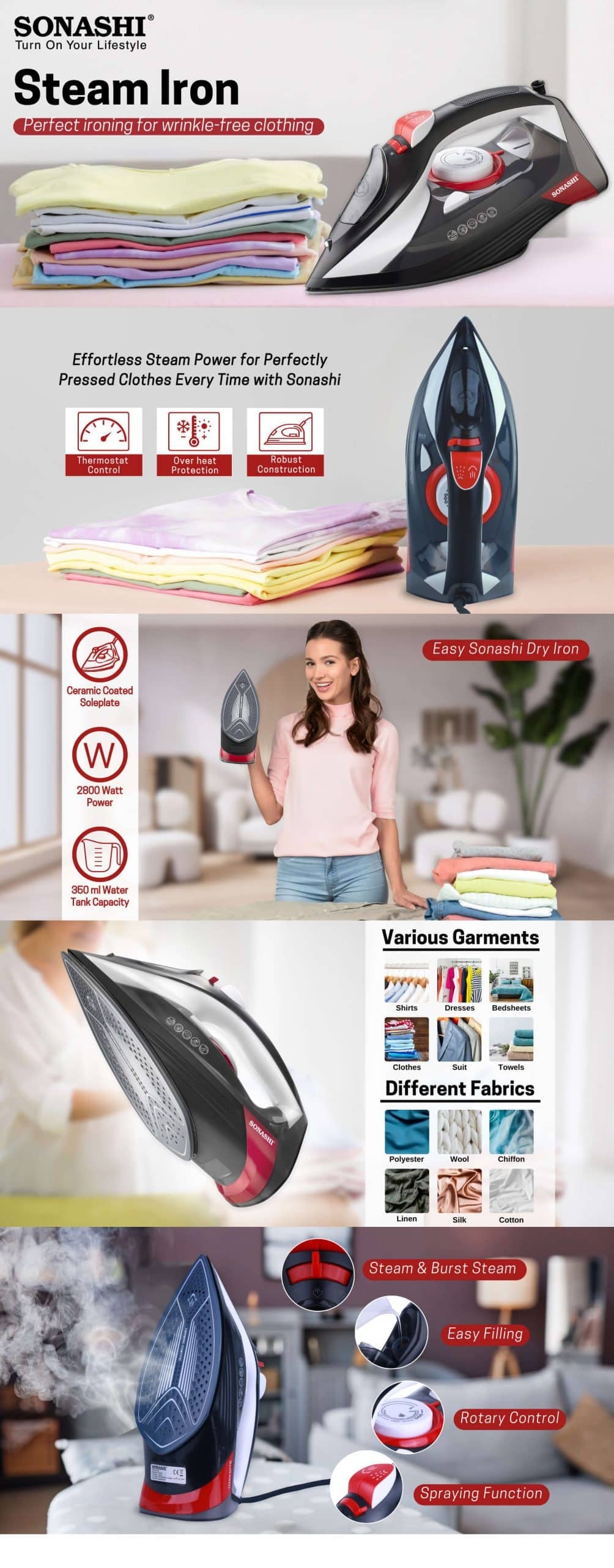 Sonashi Steam Iron SI-5085C brochure