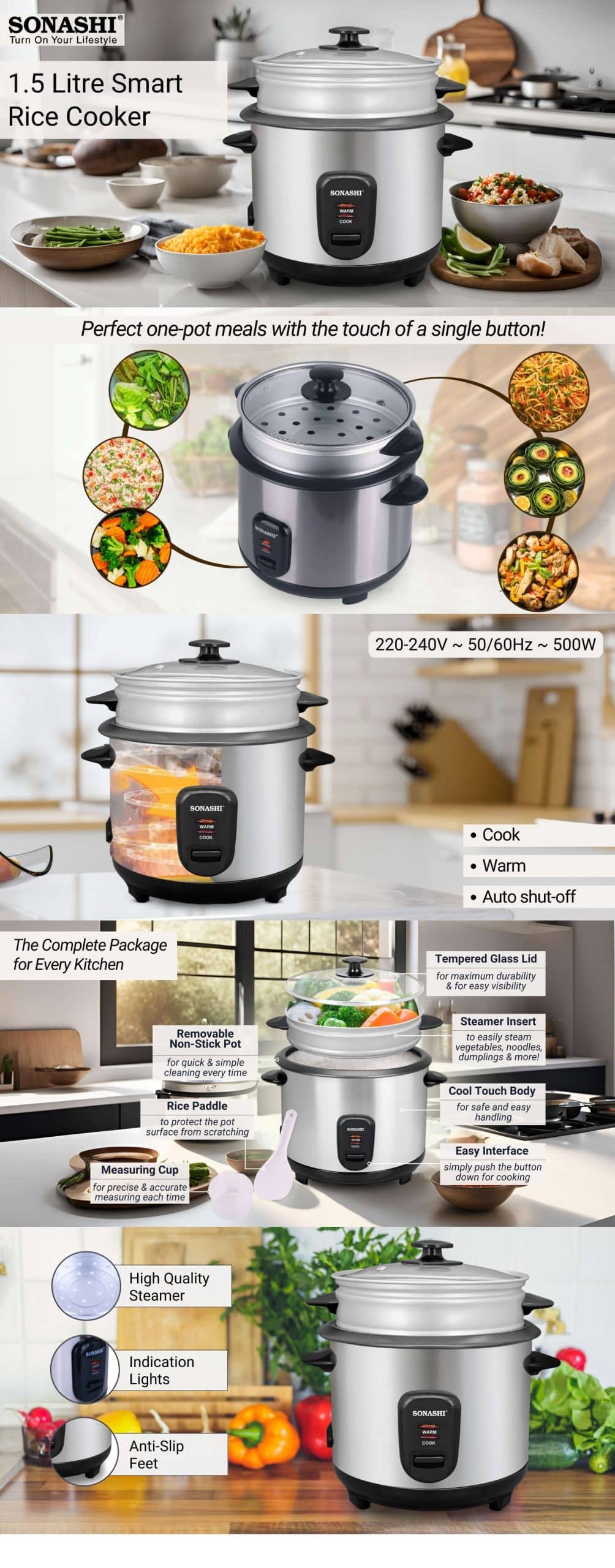 Sonashi Rice Cooker with Steamer SRC-415 brochure