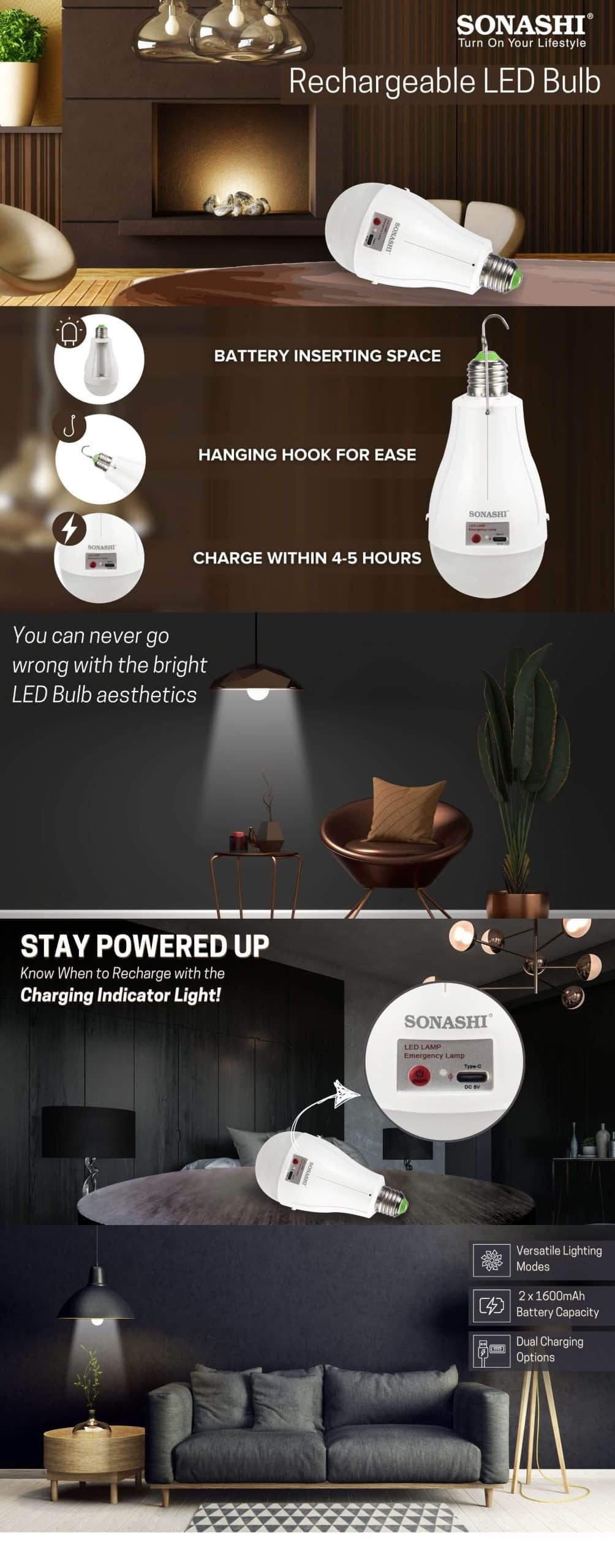 Sonashi Rechargeable LED Bulb SRB-124 brochure