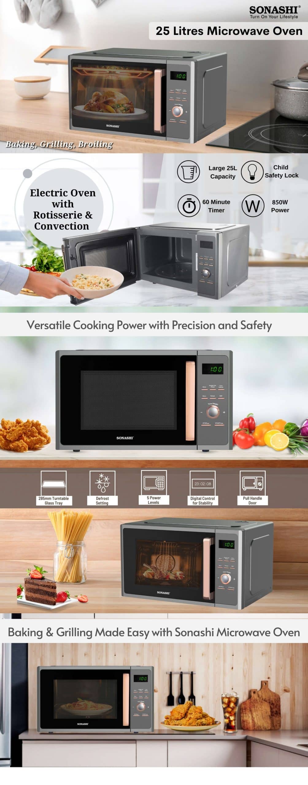 Sonashi 25L Microwave Oven SMO-925DG brochure