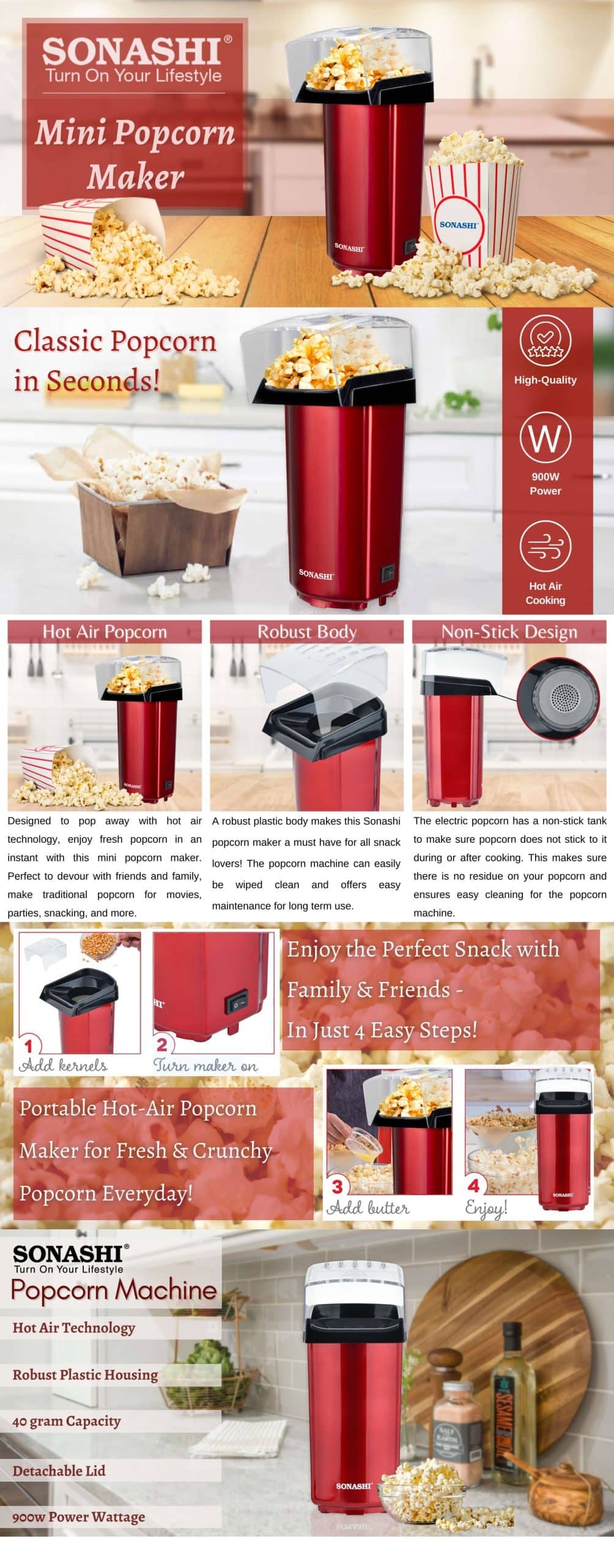Sonashi Popcorn Maker SPCM-101 brochure