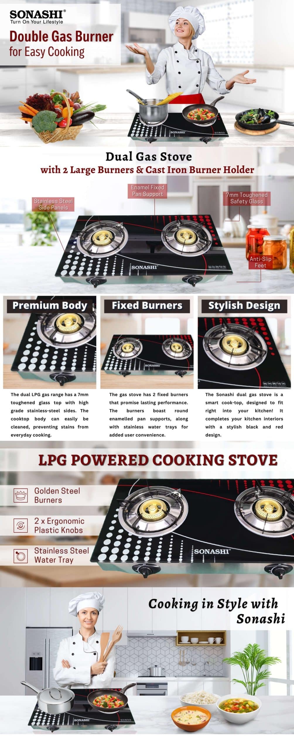 Sonashi Two Gas Burner SGB-209G brochure