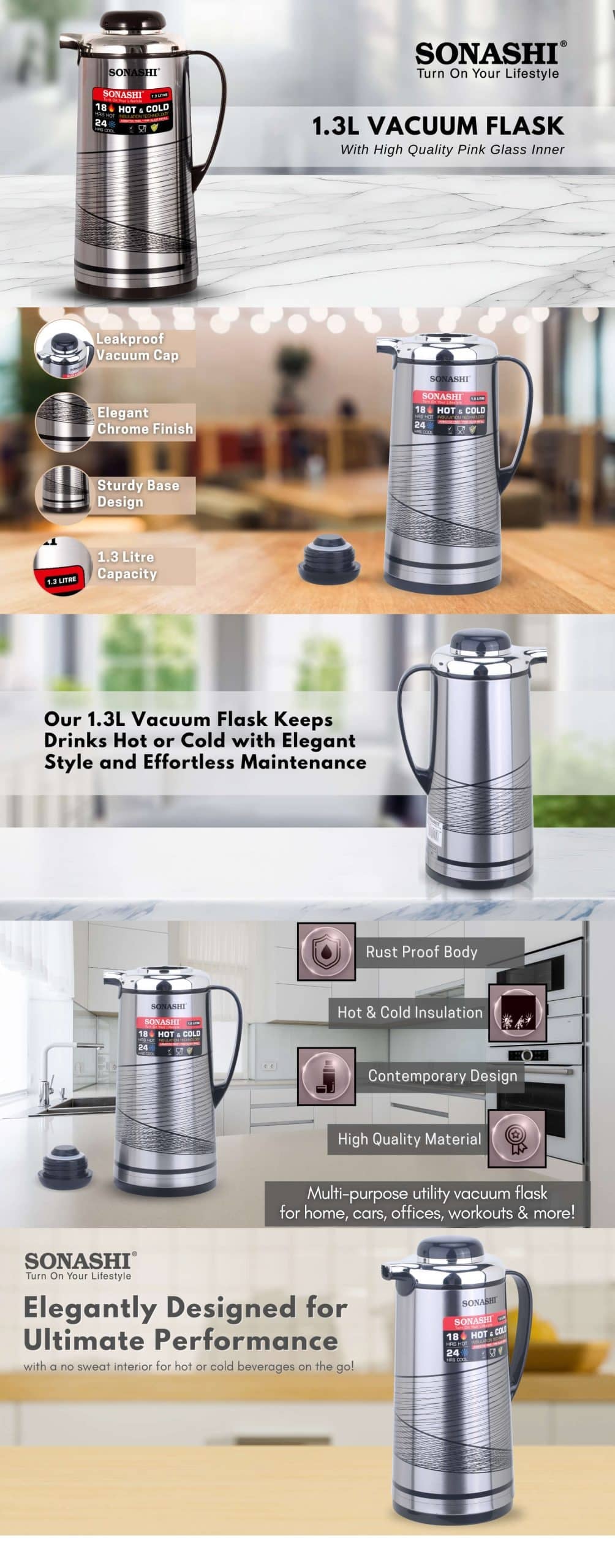 Sonashi 1.3L Vacuum Flask SVF-1300 brochure