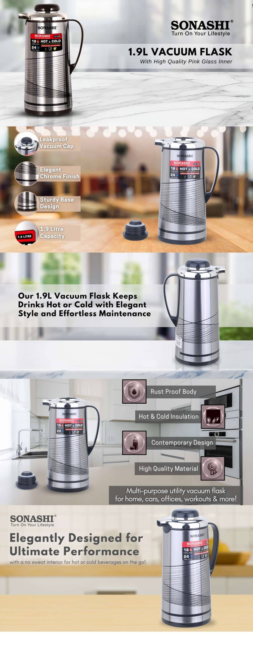 Sonashi 1.9L Vacuum Flask SVF-1900 brochure