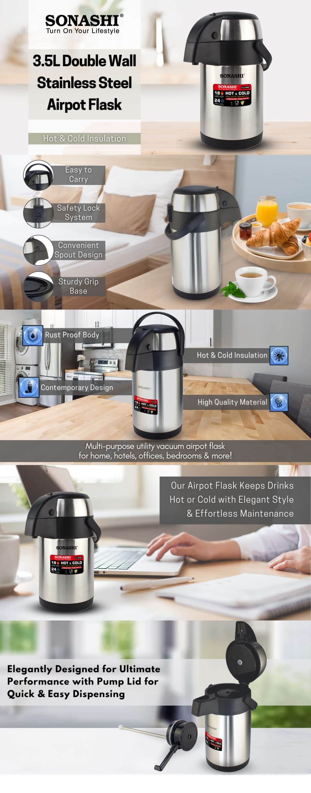 Sonashi 3.5L Airpot Flask SVF-3500 brochure
