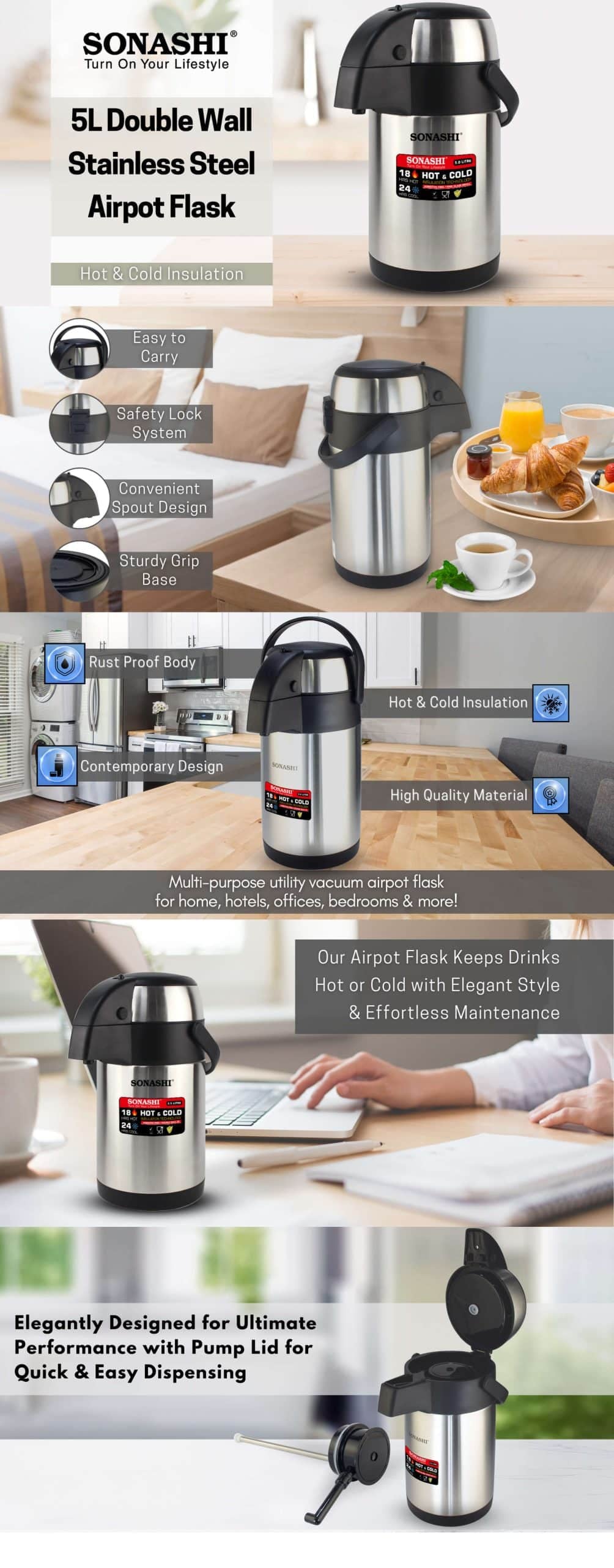 Sonashi 5L Airpot Flask SVF-5000 brochure