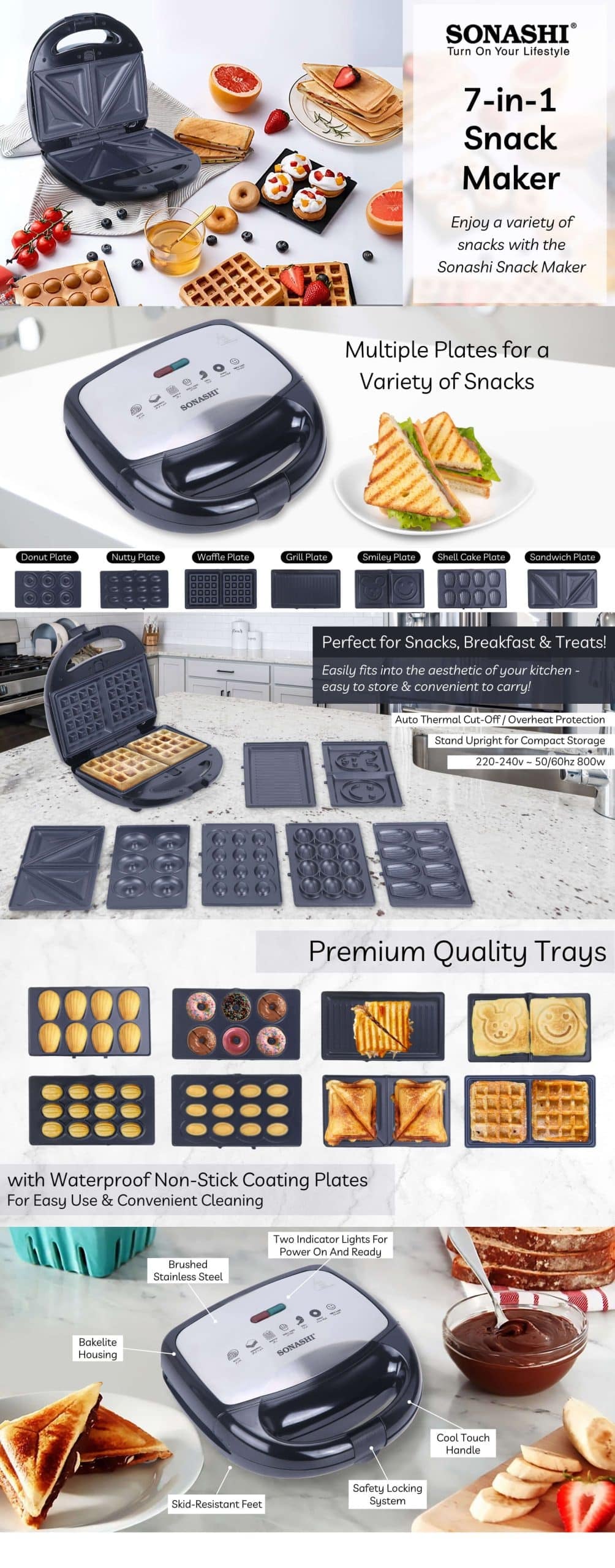 Sonashi 7-in-1 Snack Maker SSM-862N brochure