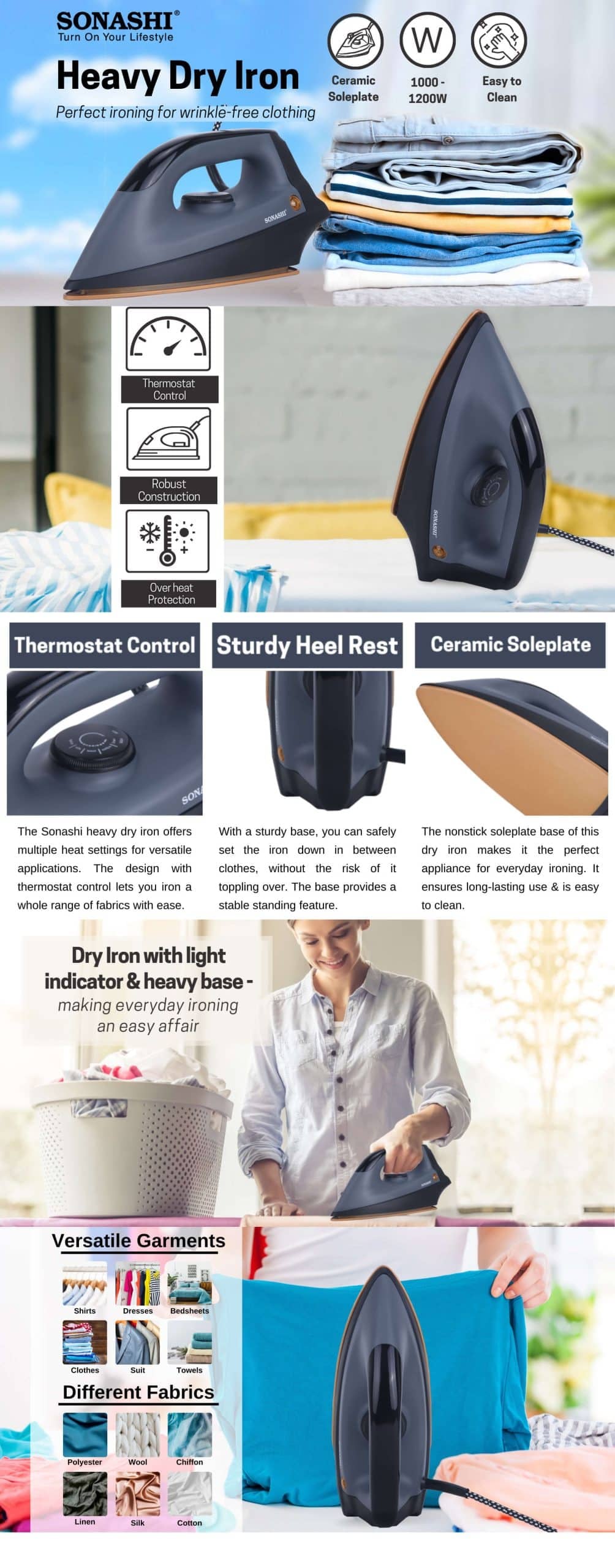 Sonashi Heavy Dry Iron SHI-6021 brochure