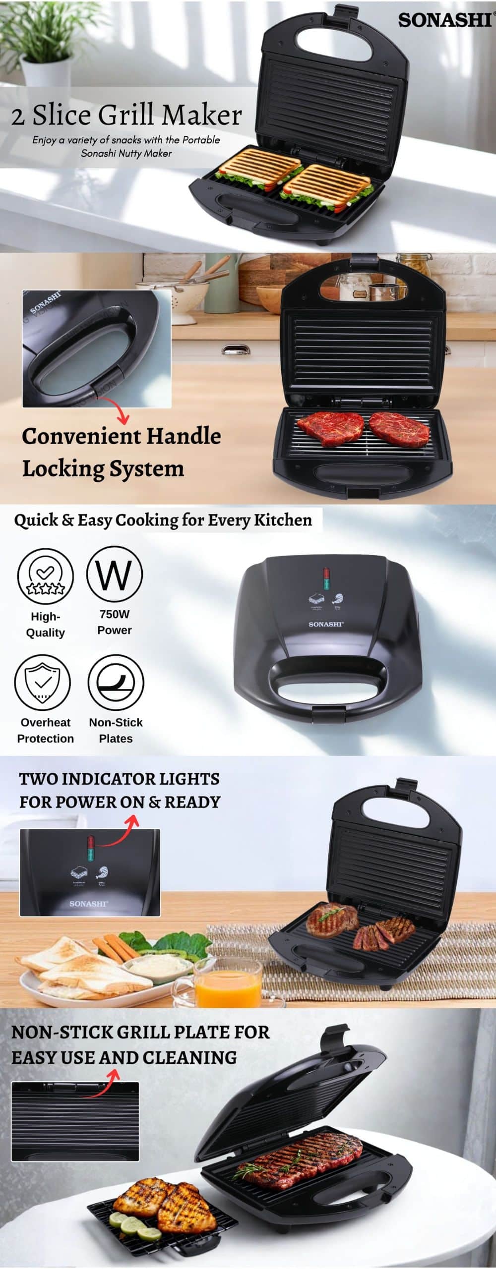 Sonashi Grill Maker SGT-889 brochure