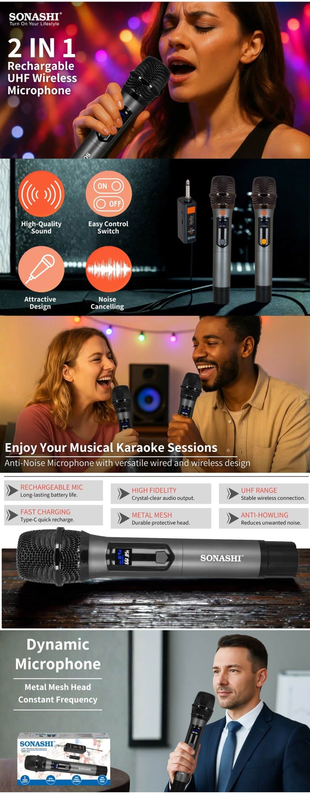 Sonashi UHF Wireless Microphone SMP-303 brochure