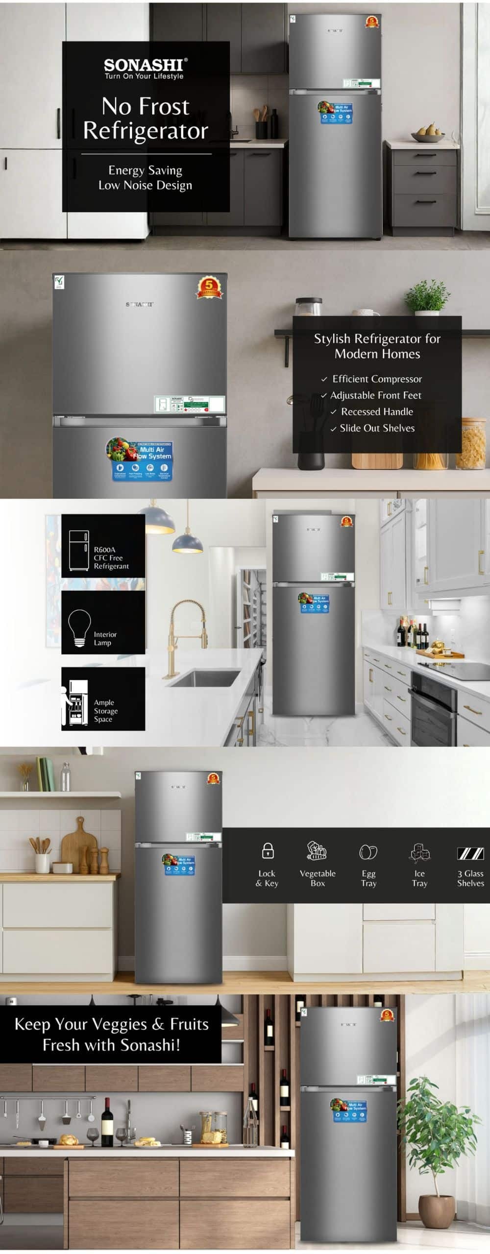 Sonashi No Frost Refrigerator SFD-550NF brochure