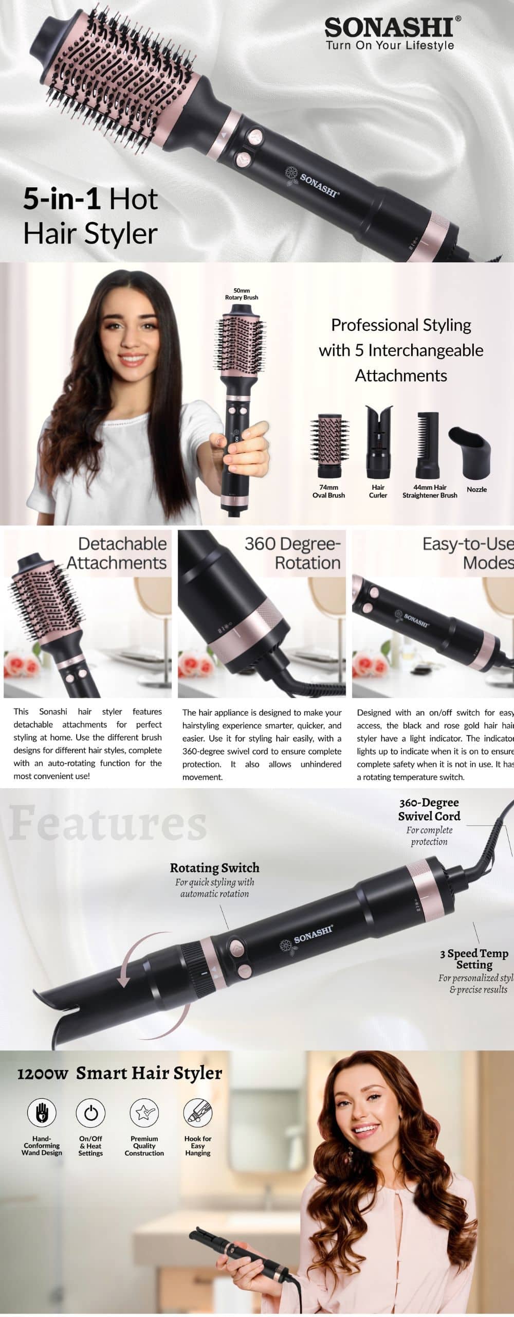 Sonashi 5 in 1 Hair Styler SHS-2092 brochure