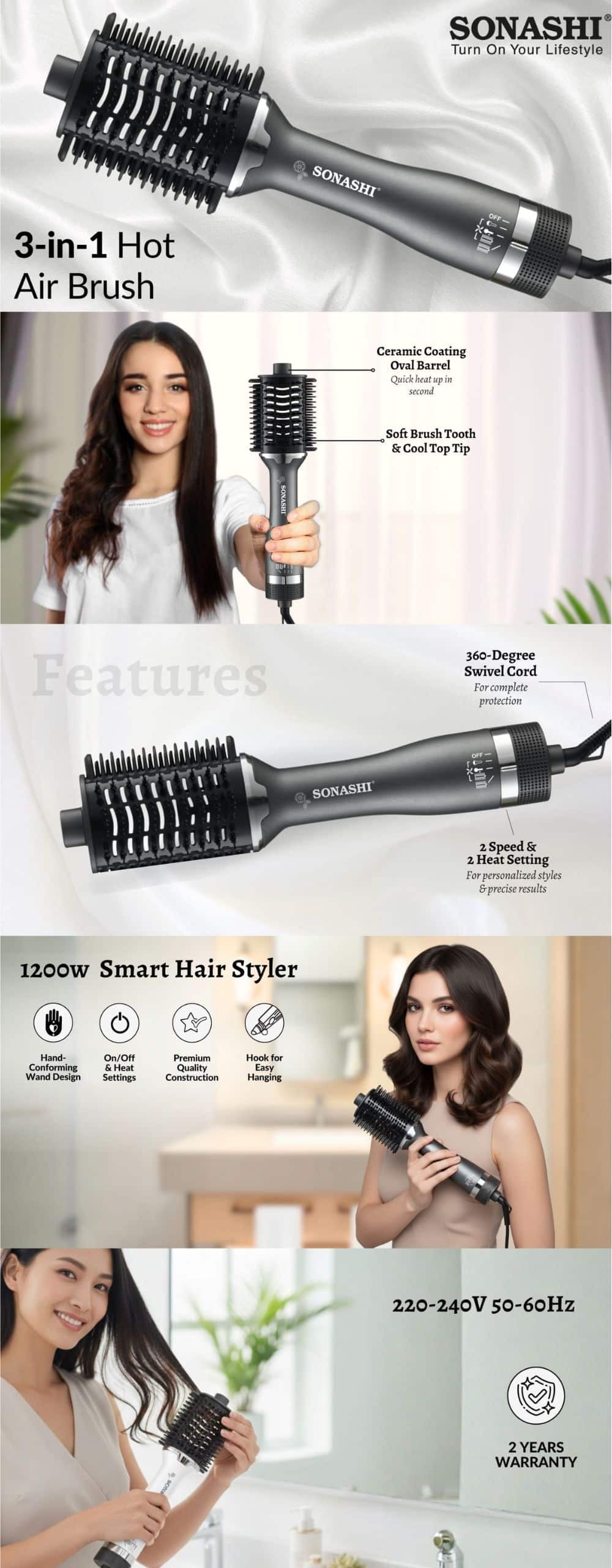 Sonashi 3 In 1 Hot Air Brush SHS-2094-Black brochure
